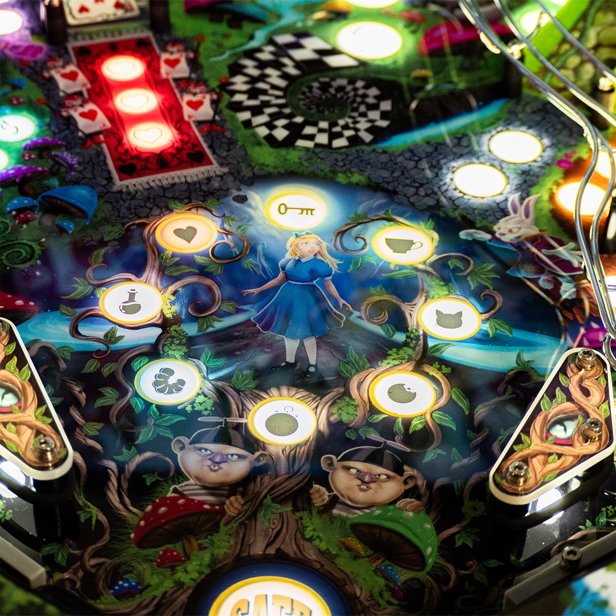Wonderland Amusements Alice Goes to Wonderland Pinball Machine with LED Lighting - VMInnovations