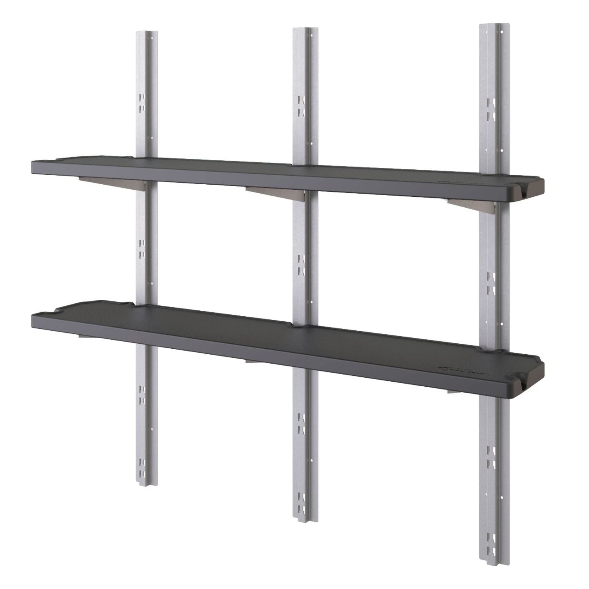 Suncast Vertical Shed 6 Shelf Kit Space Saving Wall Mount Outdoor Storage, Black