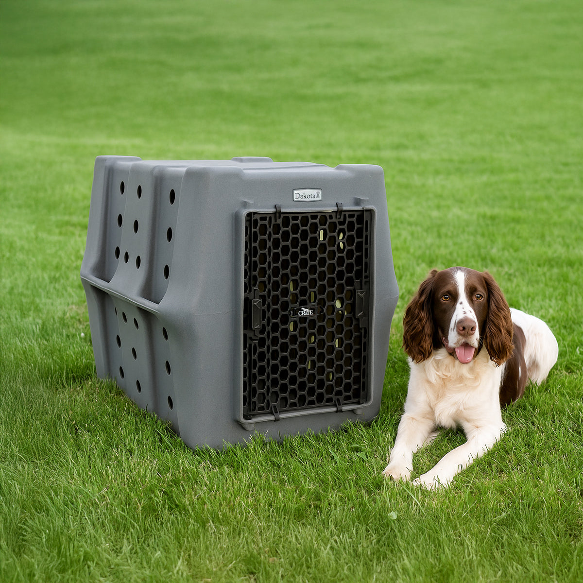 Dakota 283 Rough & Tough Economy Pet Kennel, Intermediate, Granite (Open Box) - VMInnovations