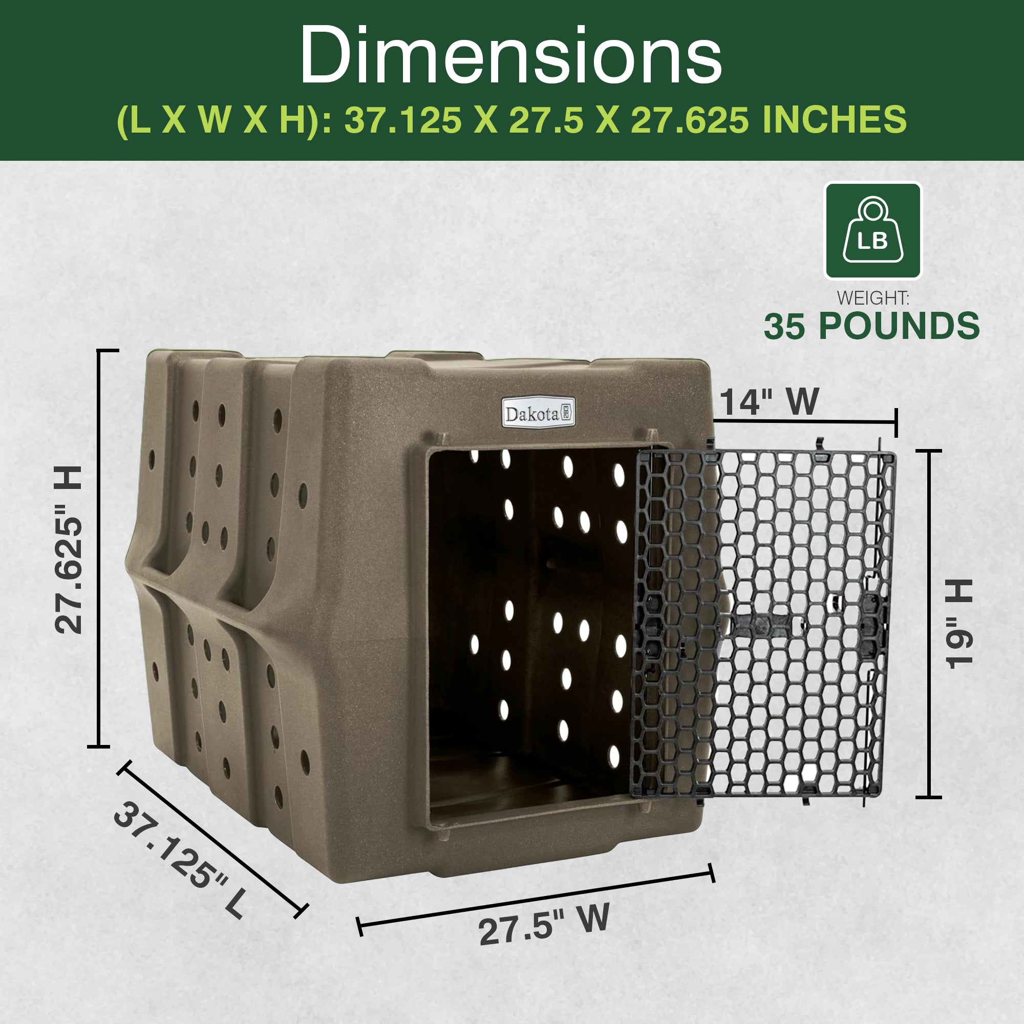 Dakota 283 Canine Rough and Tough Economy Pet Kennel, Large, Coyote Granite - VMInnovations
