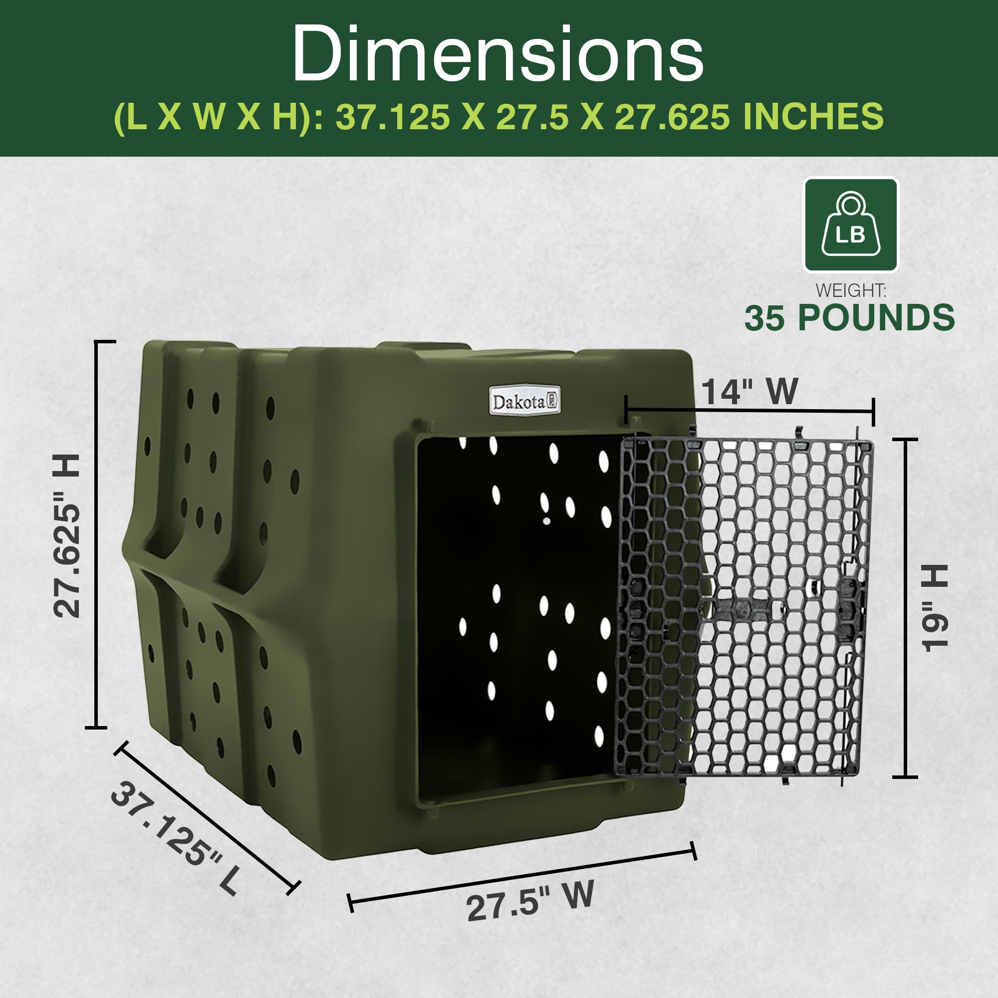 Dakota 283 Canine Rough and Tough Economy Kennel, Pet Crate, Large, Olive (Used) - VMInnovations