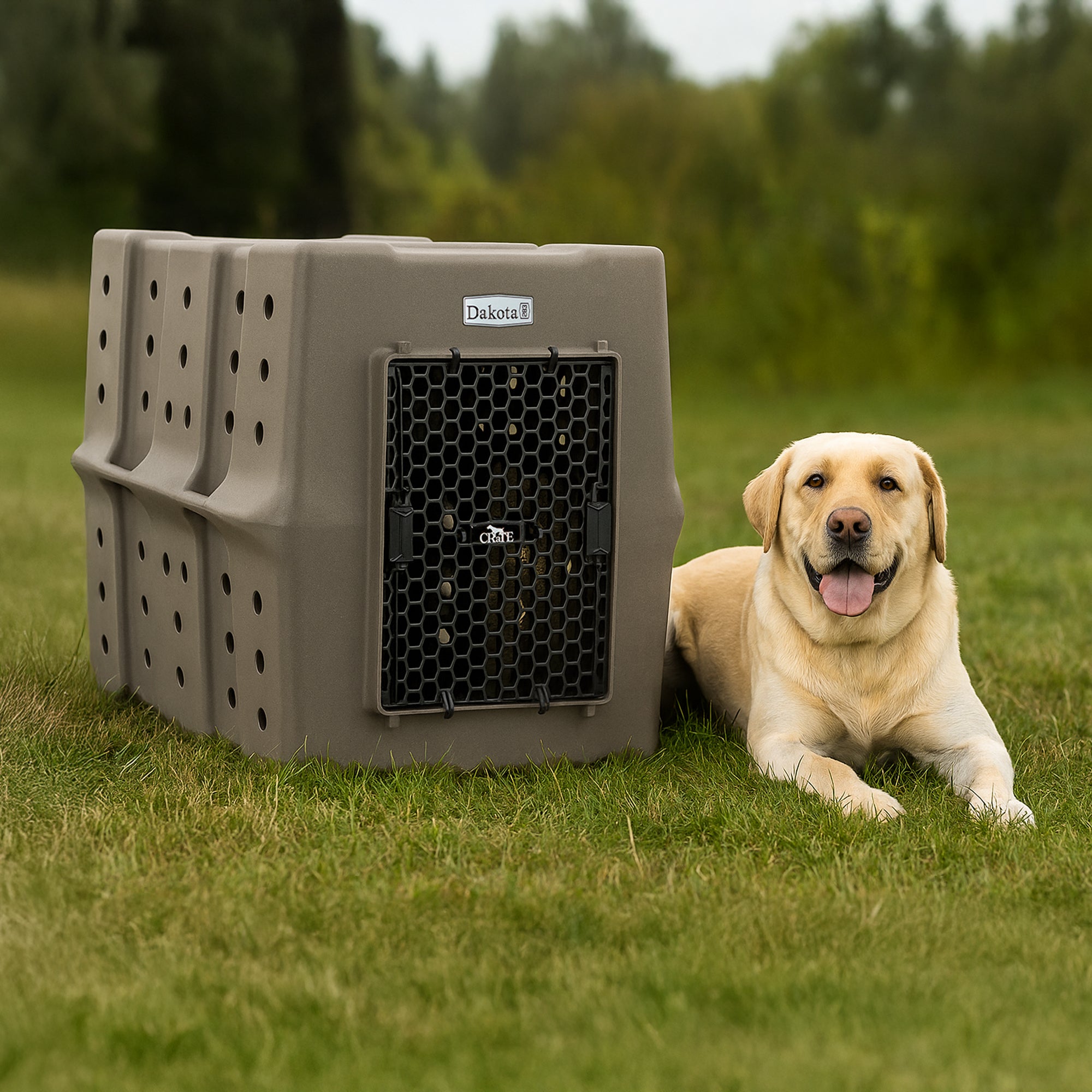 Dakota 283 Canine Rough and Tough Economy Pet Kennel, Coyote Granite (Open Box) - VMInnovations