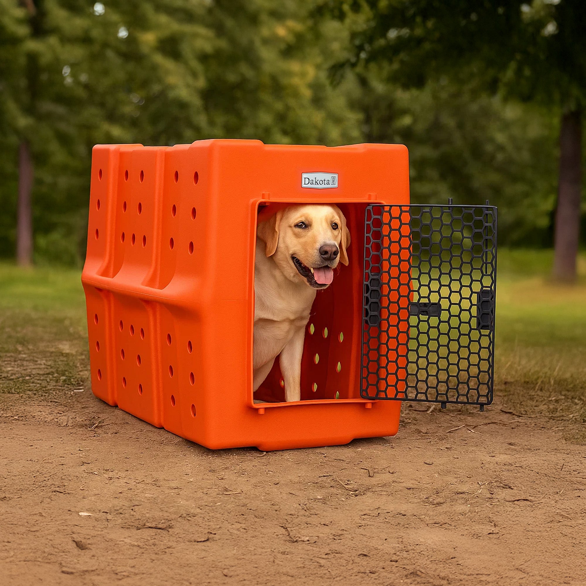 Dakota 283 Canine Rough and Tough Economy Kennel, XL Pet Crate Orange (Open Box) - VMInnovations