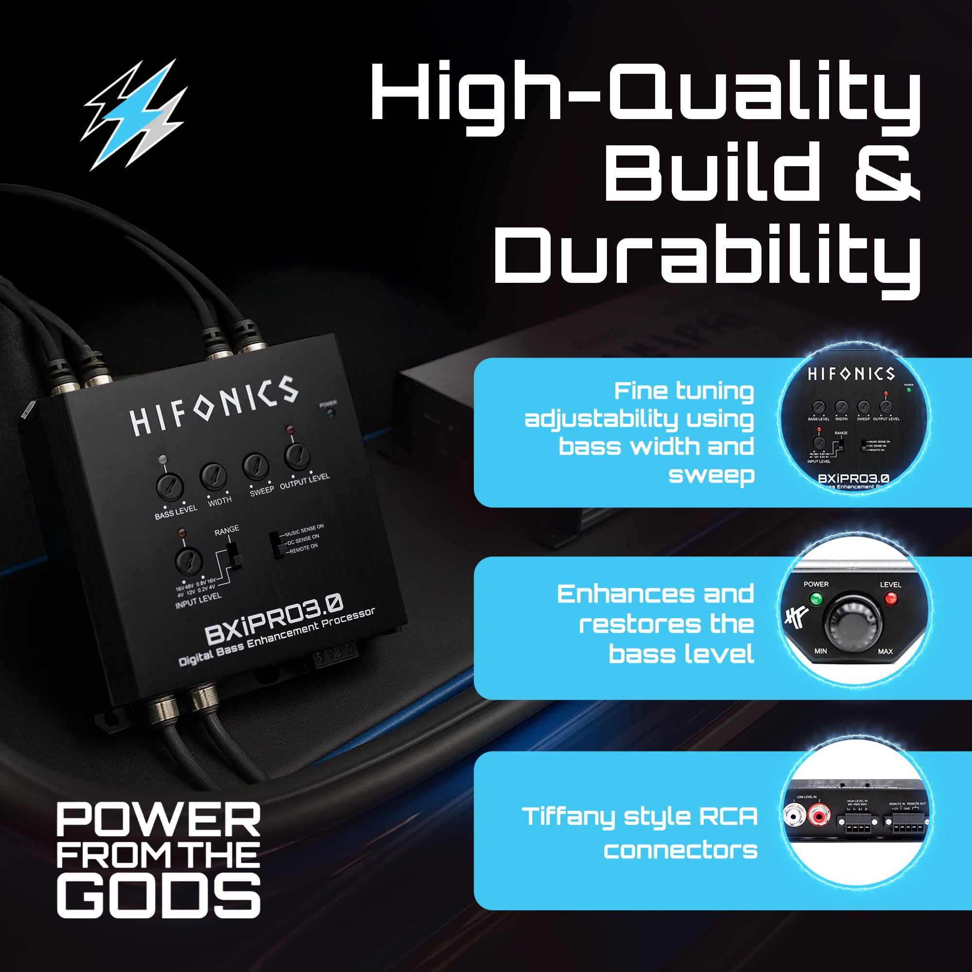 Hifonics BXIPRO3.0 Bass Enhancer, Digital Processor, Dash Mount Remote Control - VMInnovations