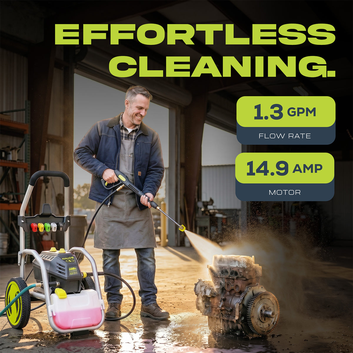 Sun Joe Electric Pressure Washer, Power Tool with 5 Quick Connect Tips, SPX4800