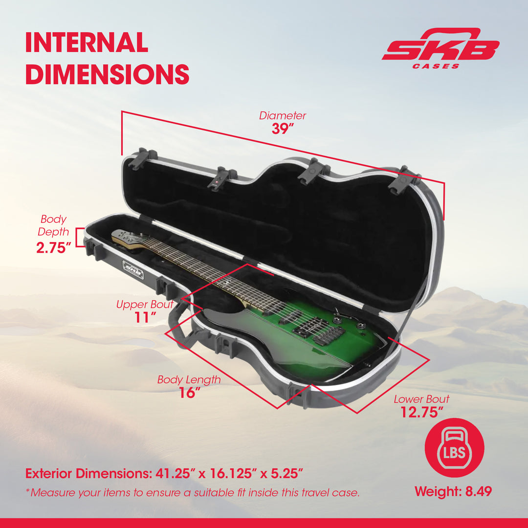 SKB Cases Standard Electric Guitar Shaped Case with TSA Recognized Locking Latch - VMInnovations