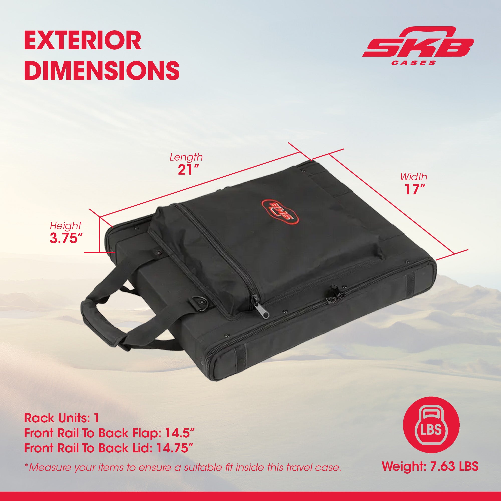SKB Cases 1U Soft Rack Case for Wireless Microphone with Steel Rails (Open Box) - VMInnovations