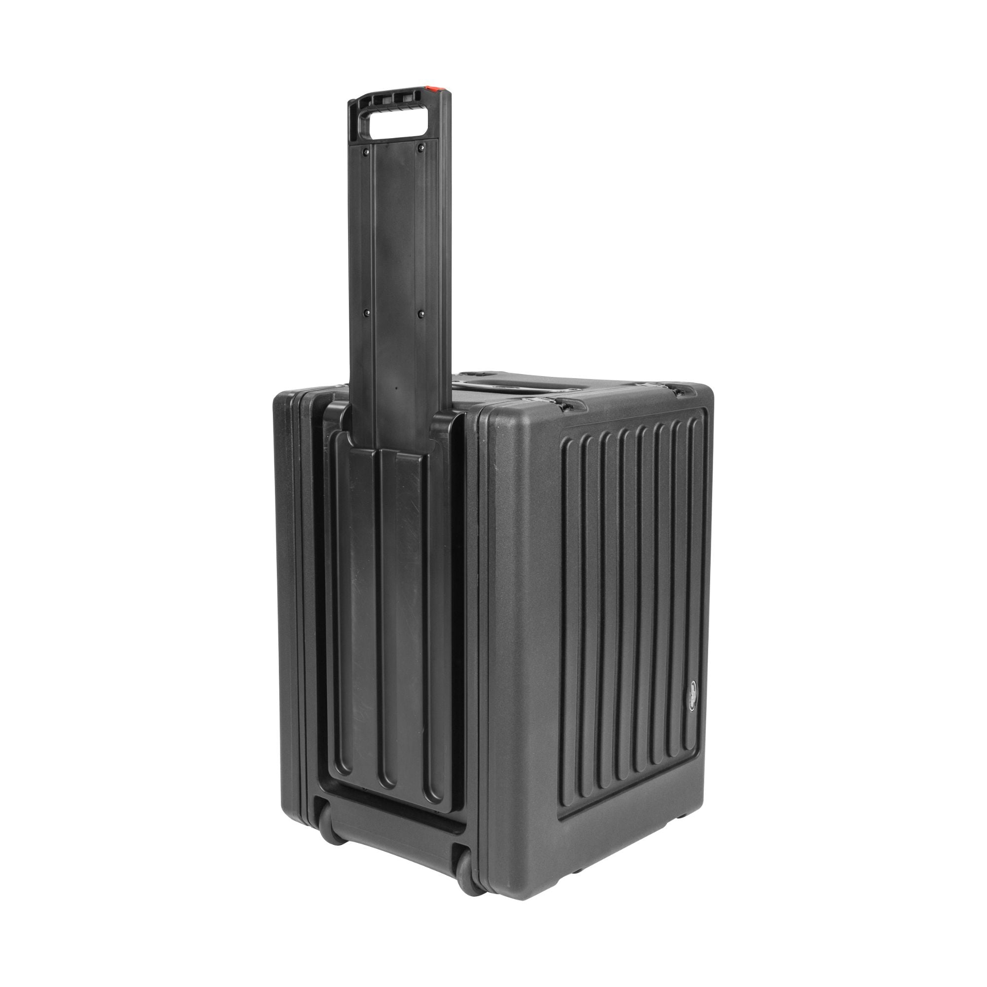 SKB 8U rSeries Shallow Rolling Rack with Integrated Back Wheels and Pull Handle - VMInnovations