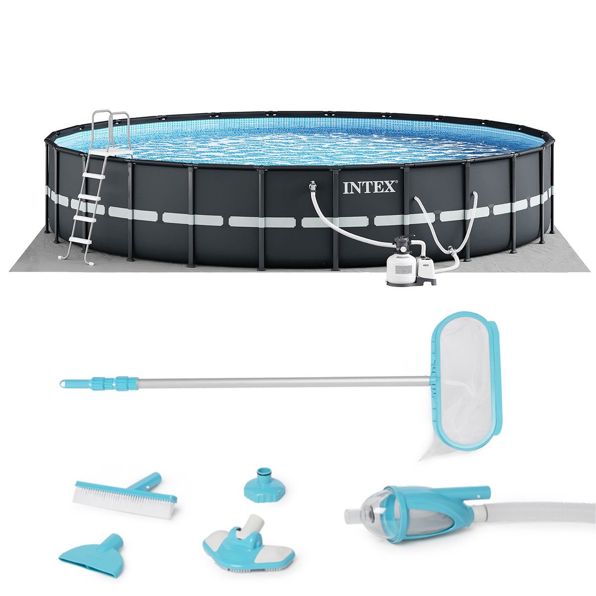 Intex 24' x 52" Ultra XTR Frame Pool Set with Sand Pump & Deluxe Maintenance Kit