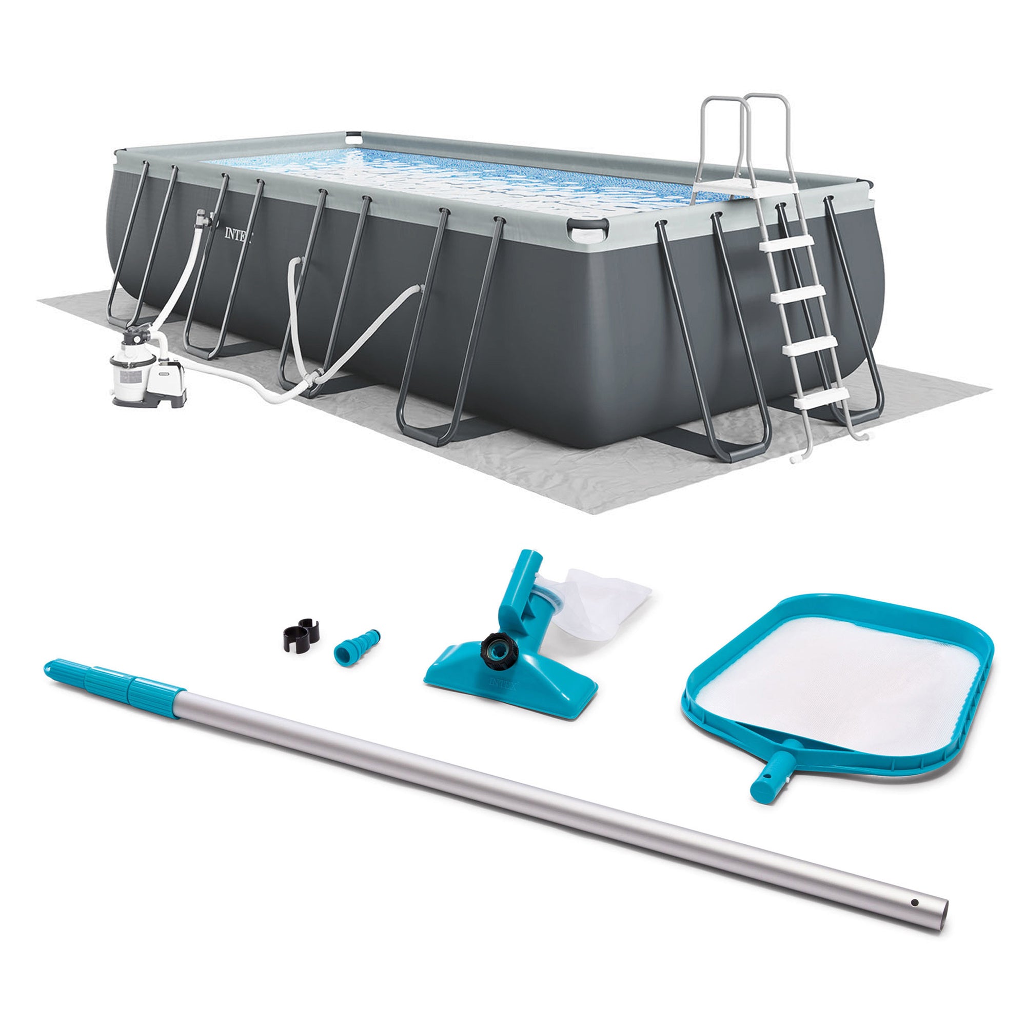 Intex 18' x 9' x 52" Ultra XTR Pool Set with Sand Pump and Maintenance Pool Kit