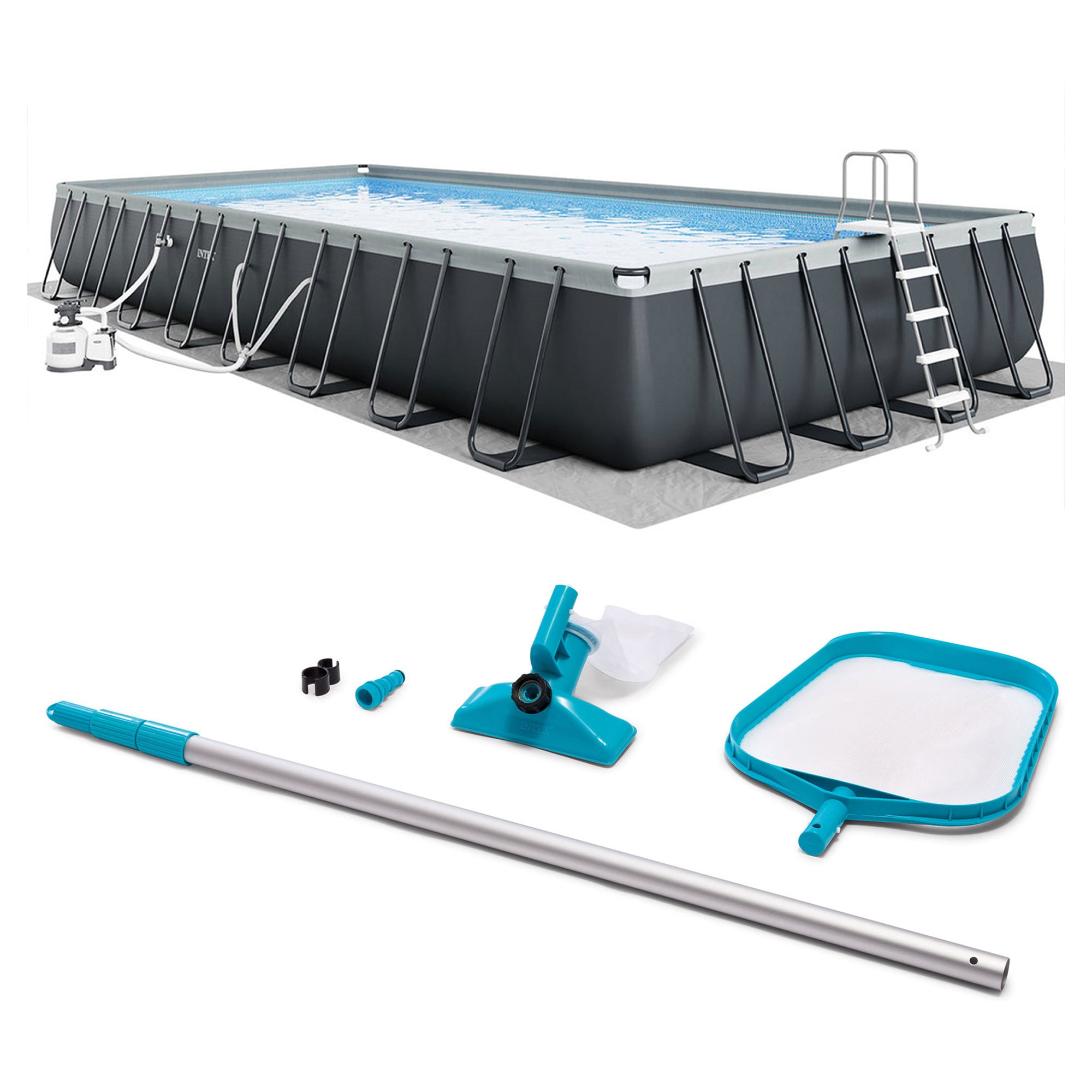 Intex 32' x 16' x 52" Ultra XTR Pool Set with Sand Pump and Maintenance Pool Kit - VMInnovations