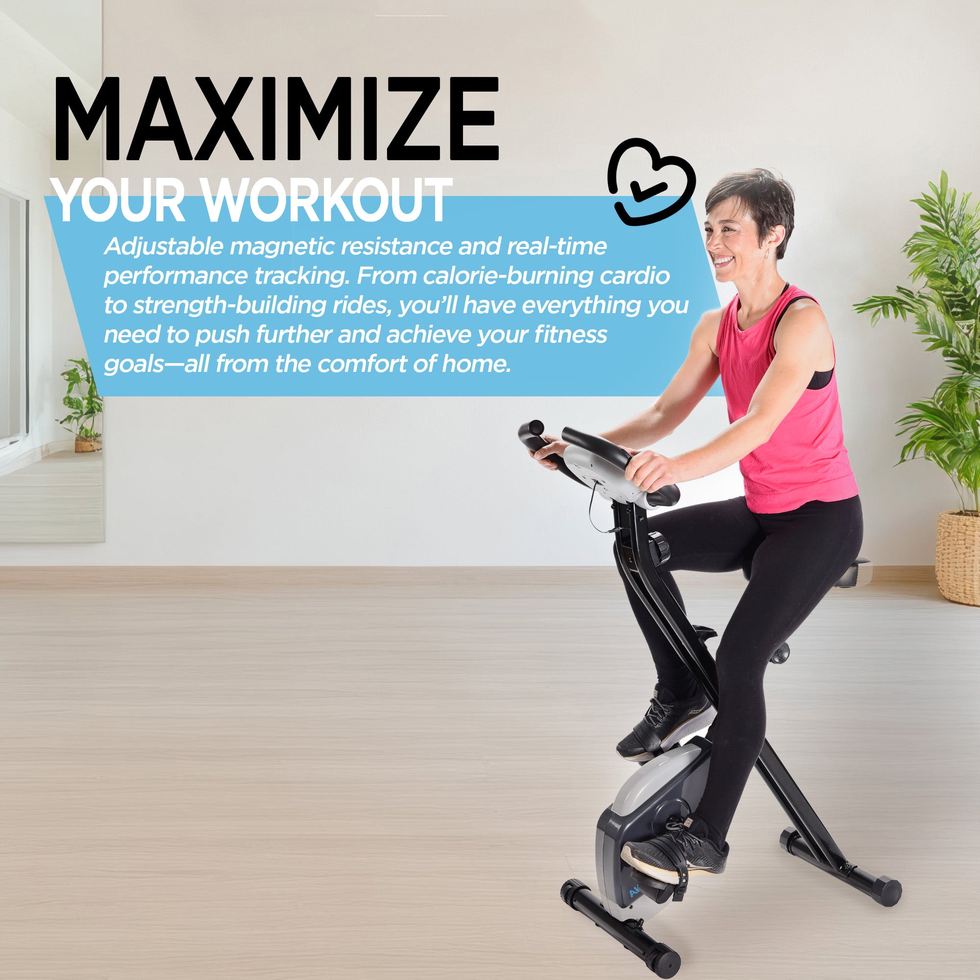 Stamina Products Foldable Exercise Bike with Smart Workout App for Home Fitness - VMInnovations