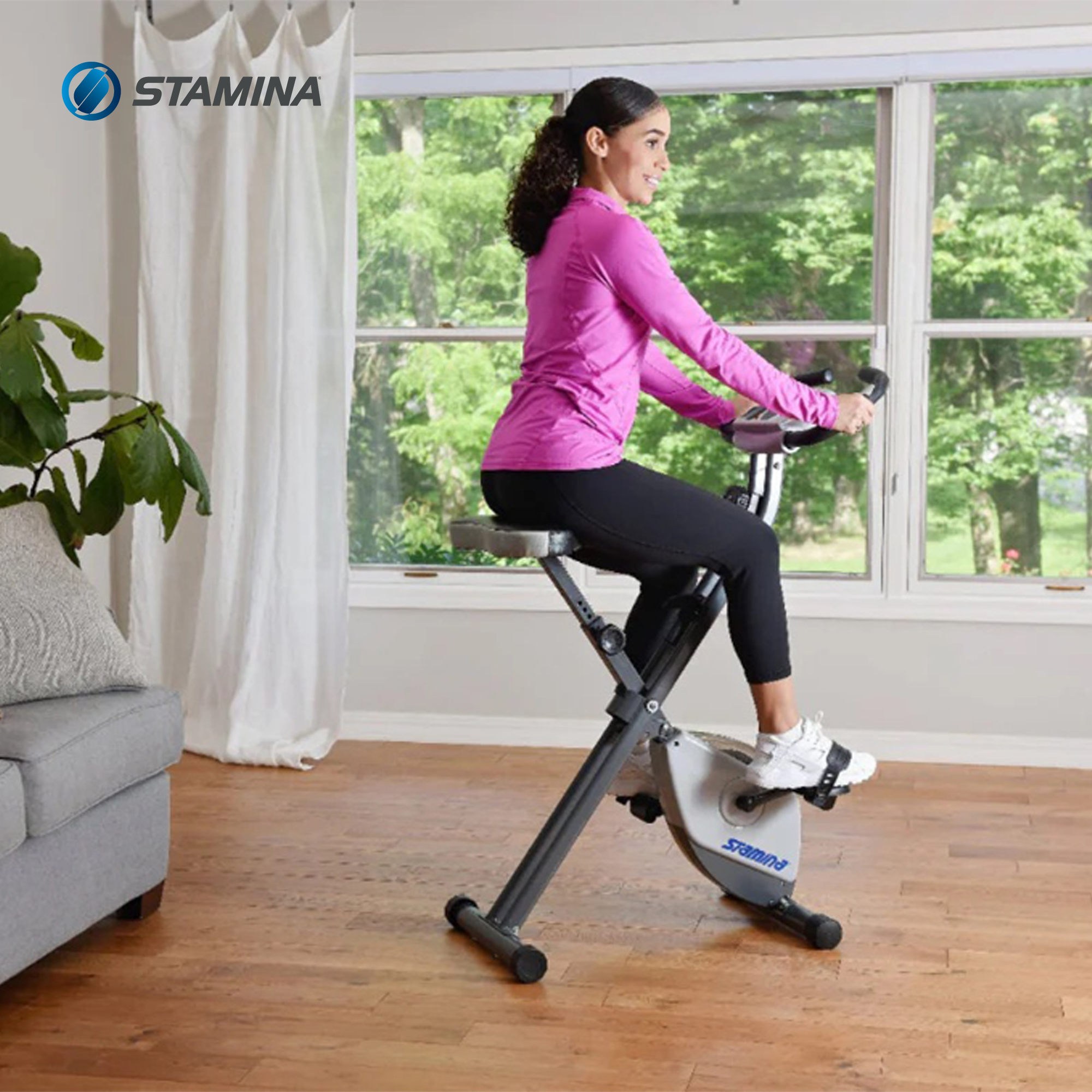 Stamina Products Foldable Exercise Bike with Smart Workout App for Home Fitness - VMInnovations