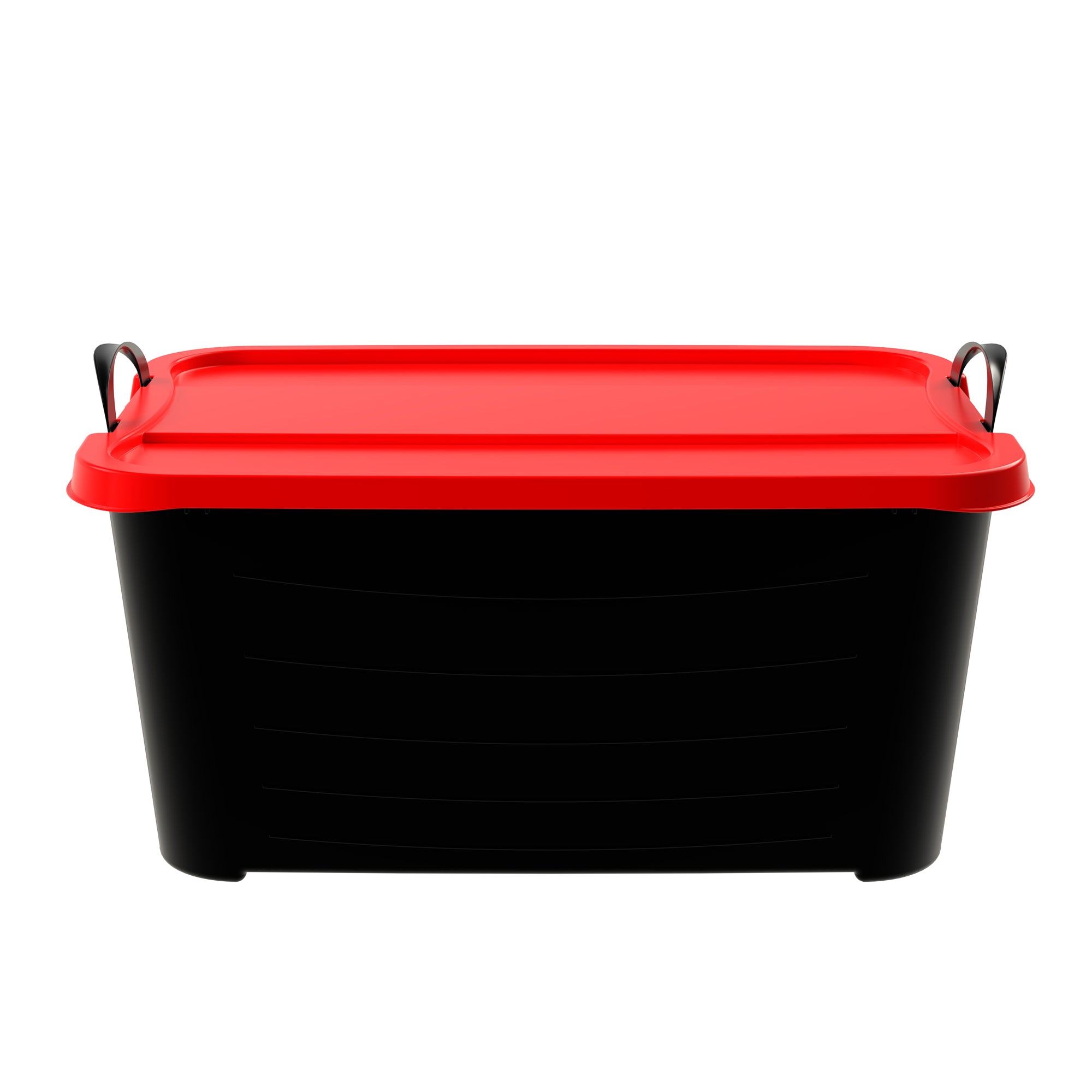 Life Story 55 Qt Stackable Storage Bin, Versatile Lidded Container, Black/Red - VMInnovations