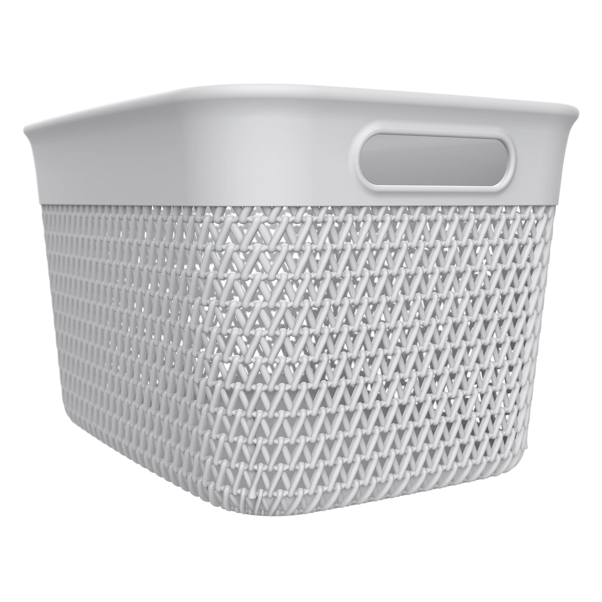 Life Story 16 Qt Decorative Storage Basket, Large Plastic Home Organizer, White - VMInnovations