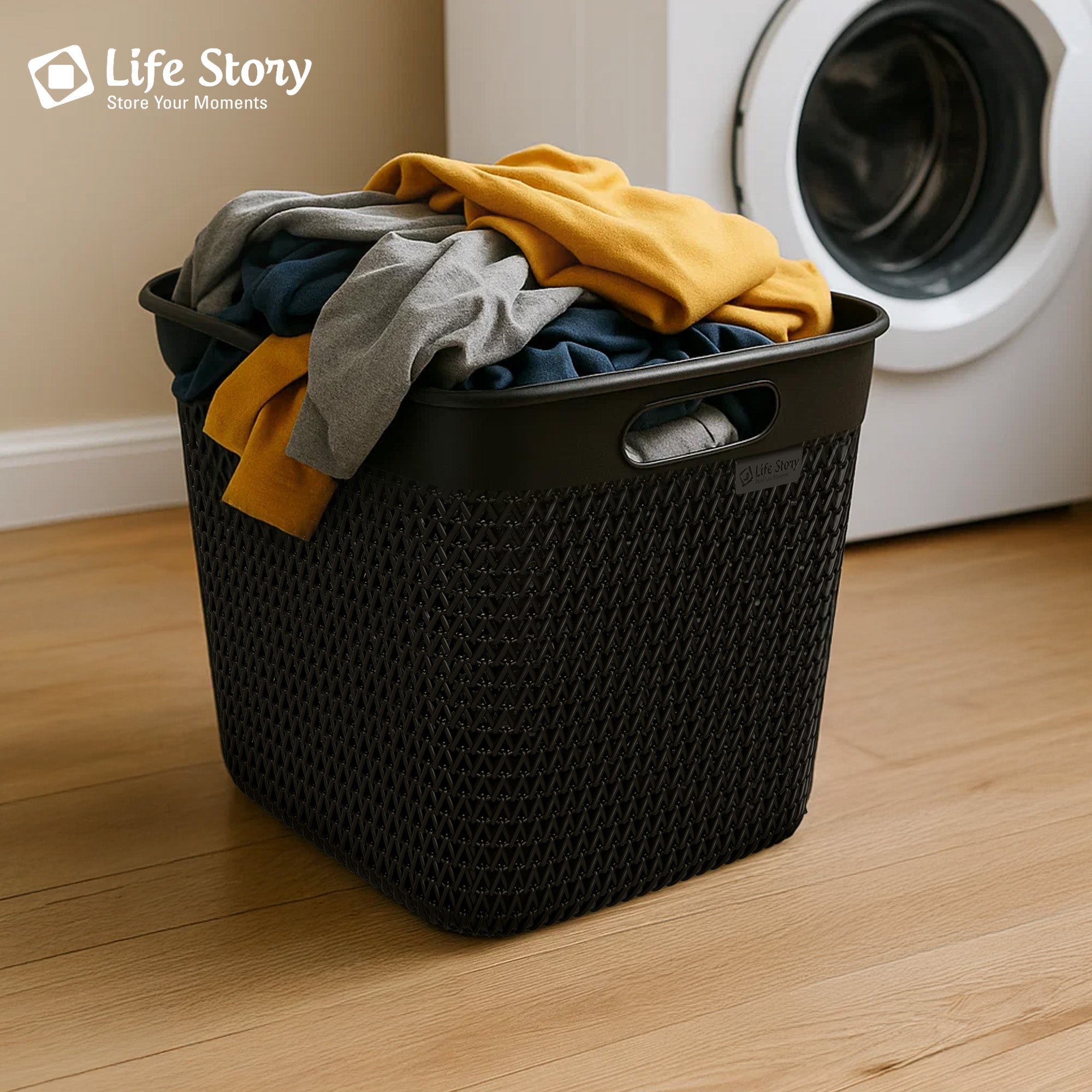 Life Story 26 Qt Decorative Storage Basket, Extra Large Plastic Home Organizer - VMInnovations