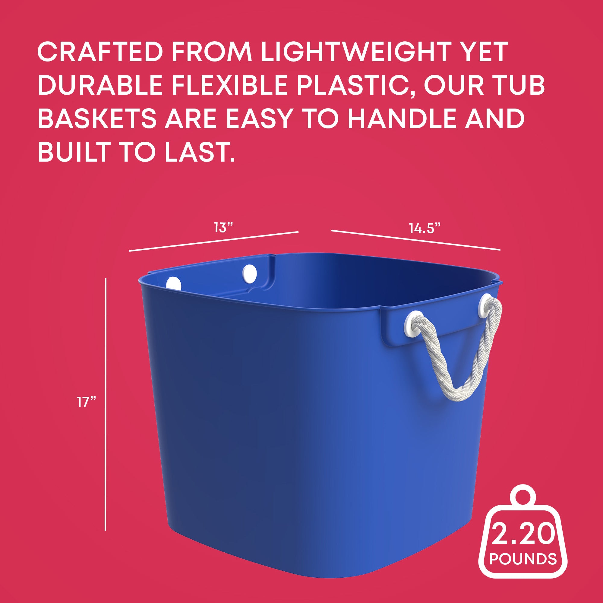 Life Story 42 Quart Flexi Tub, Versatile Storage Tote, Home Organizer, Blue - VMInnovations