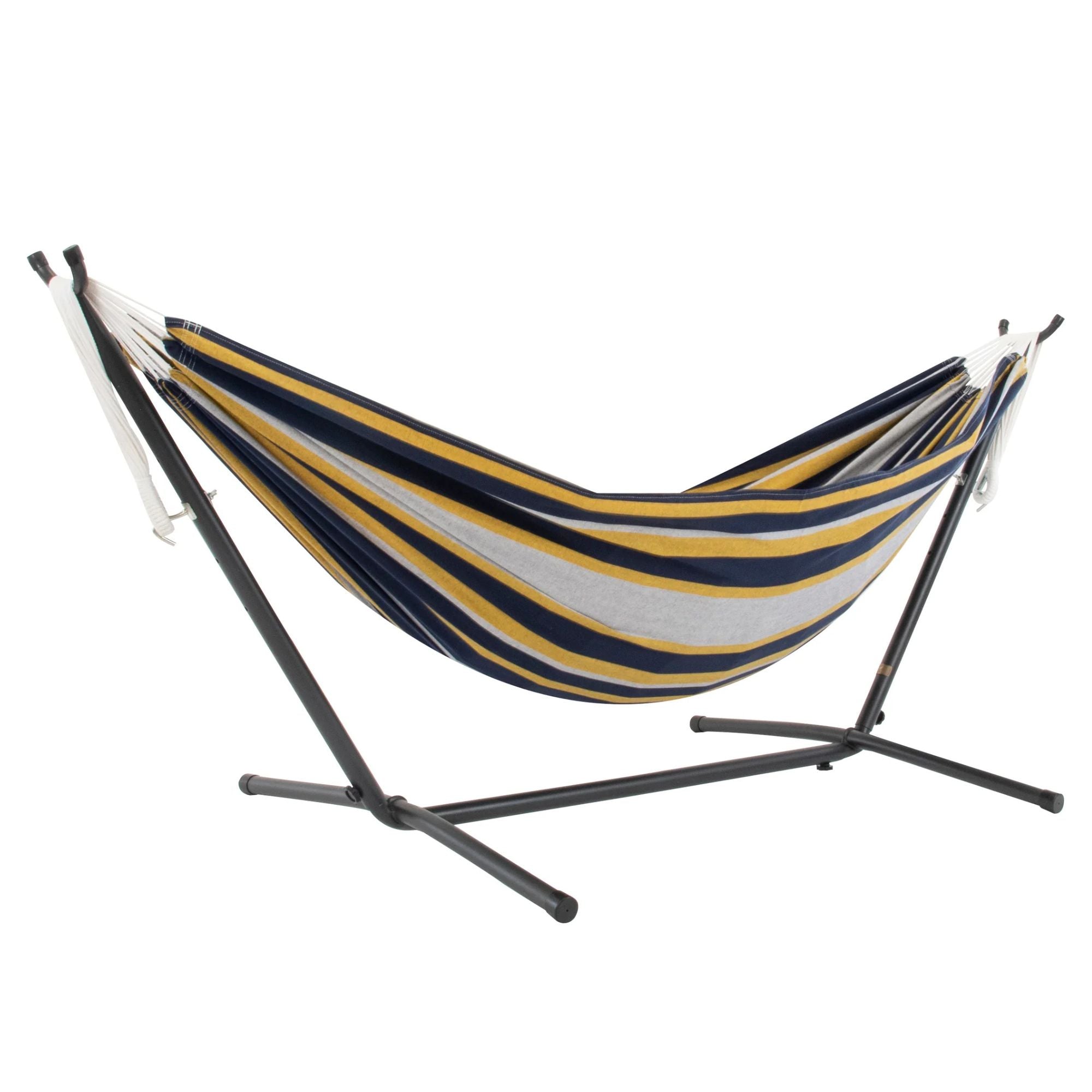 Vivere Double Cotton Hammock, Comfortable Daybed with Steel Stand, 9', Serenity - VMInnovations