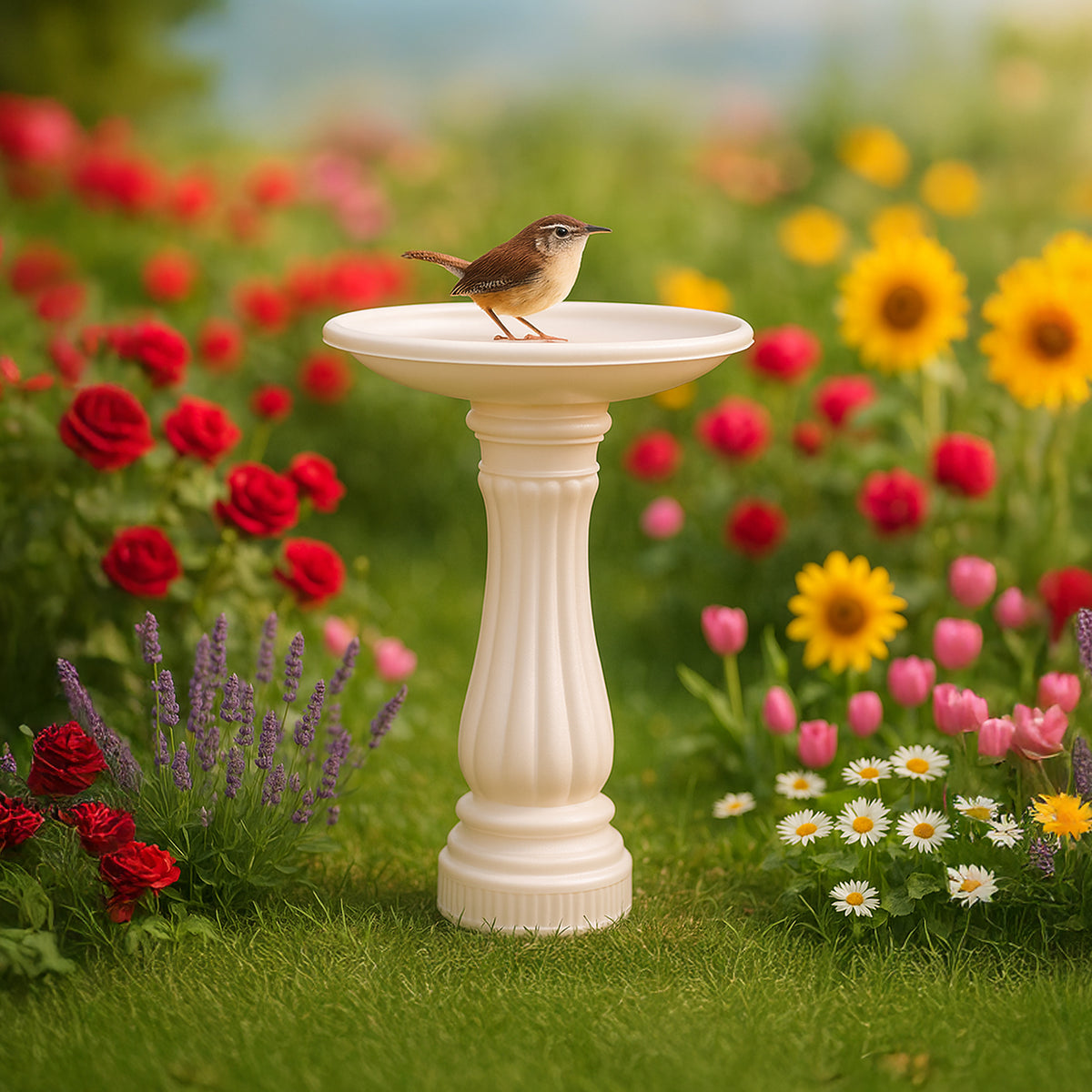 Union Products 17" Round Bird Bath, Outdoor Lawn & Garden Accessories(Open Box)