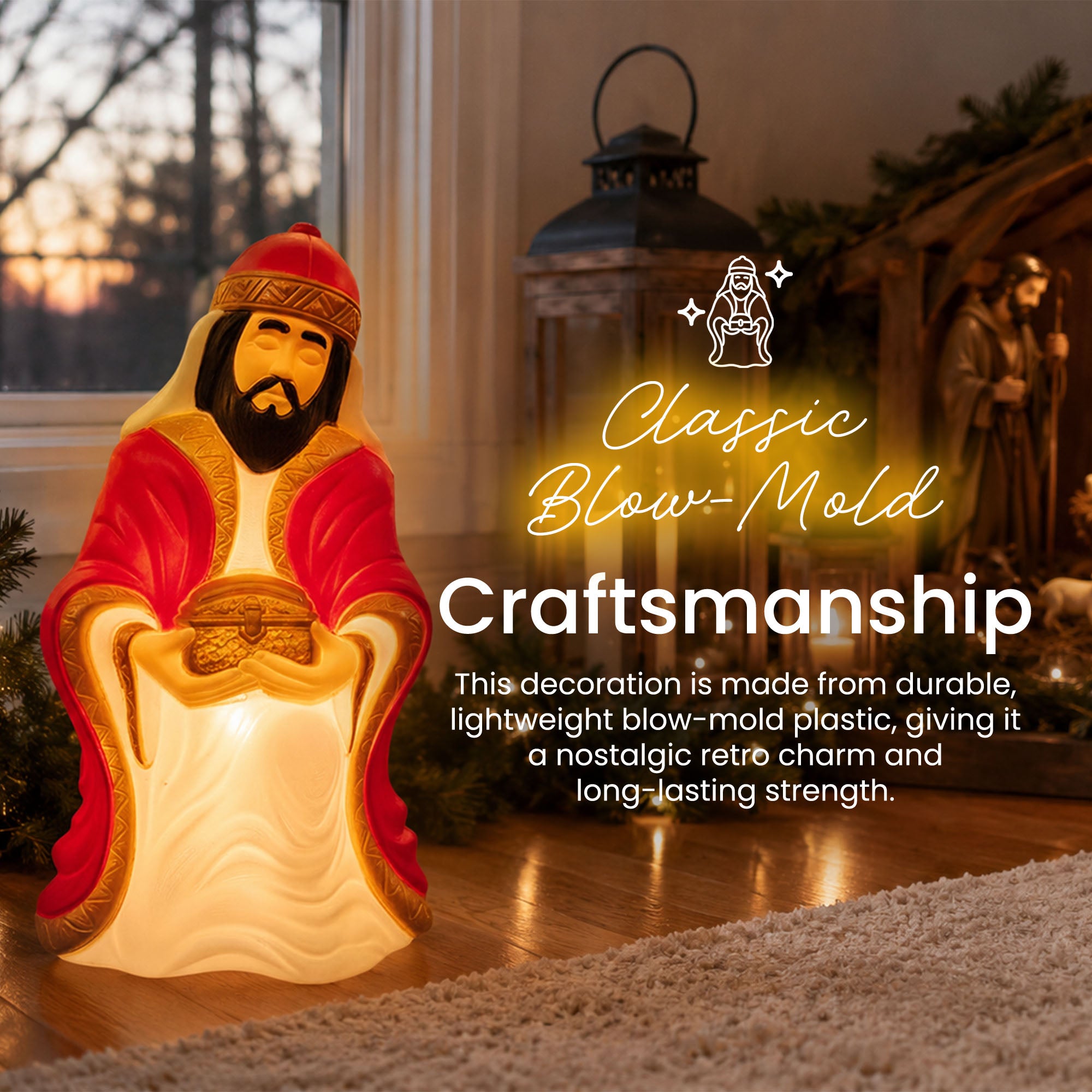 Union Products 74120 27.5" LED Wiseman #1 Blow Mold Lighted Christmas Decoration - VMInnovations