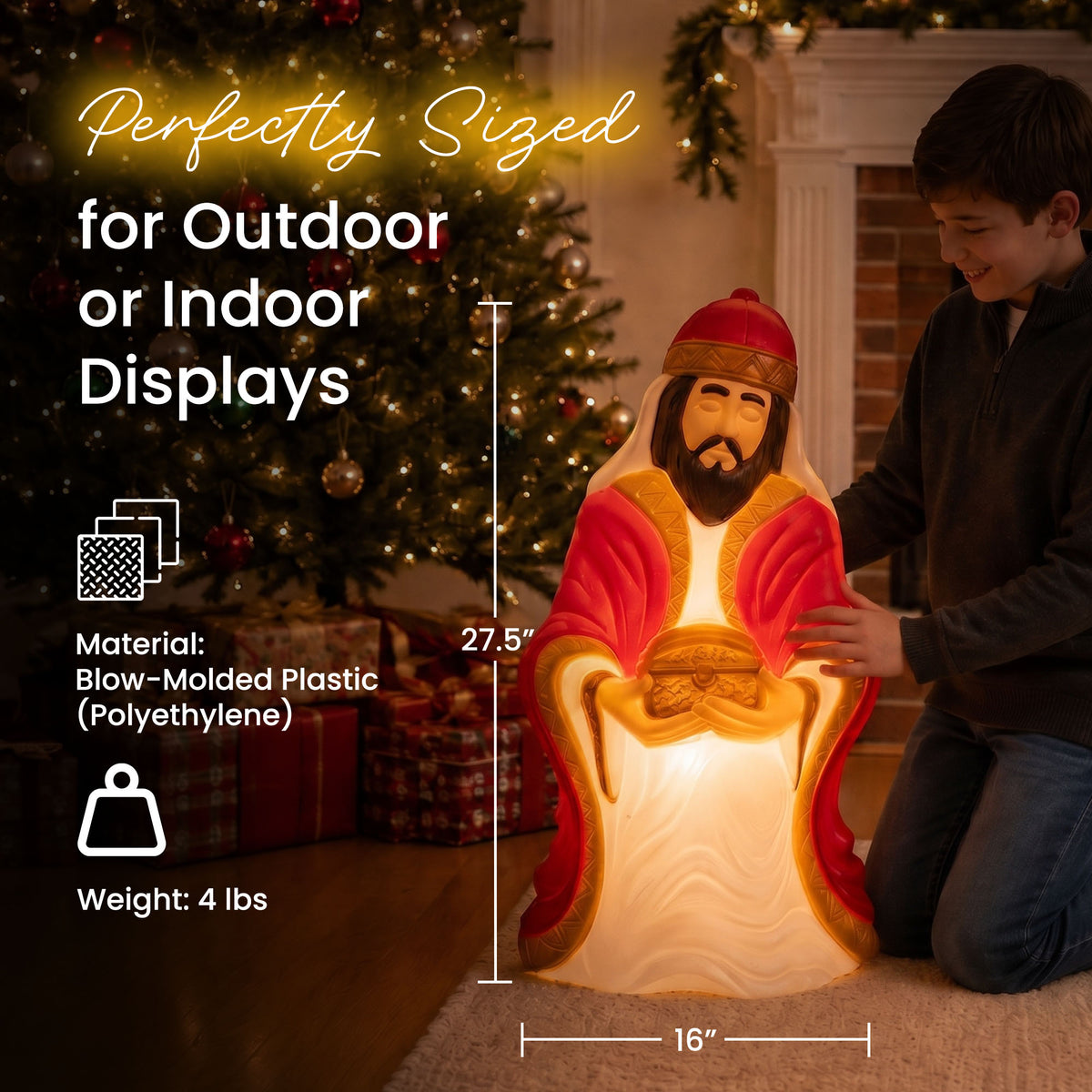 Union Products 74120 27.5" LED Wiseman #1 Blow Mold Lighted Christmas Decoration - VMInnovations