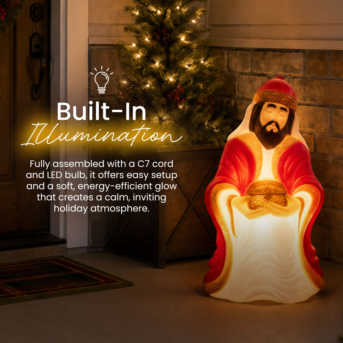 Union Products 74120 27.5" LED Wiseman #1 Blow Mold Lighted Christmas Decoration - VMInnovations