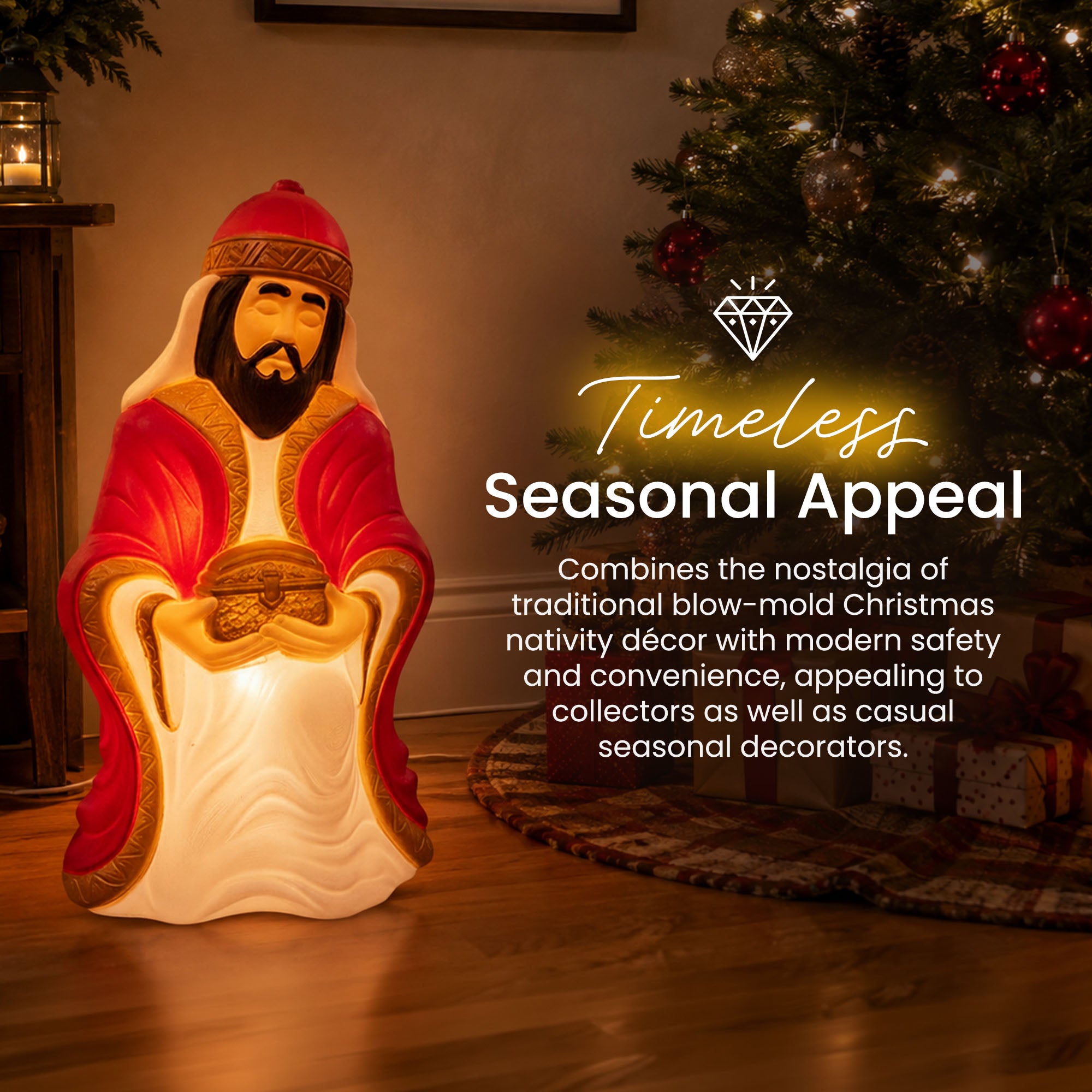 Union Products 74120 27.5" LED Wiseman #1 Blow Mold Lighted Christmas Decoration - VMInnovations