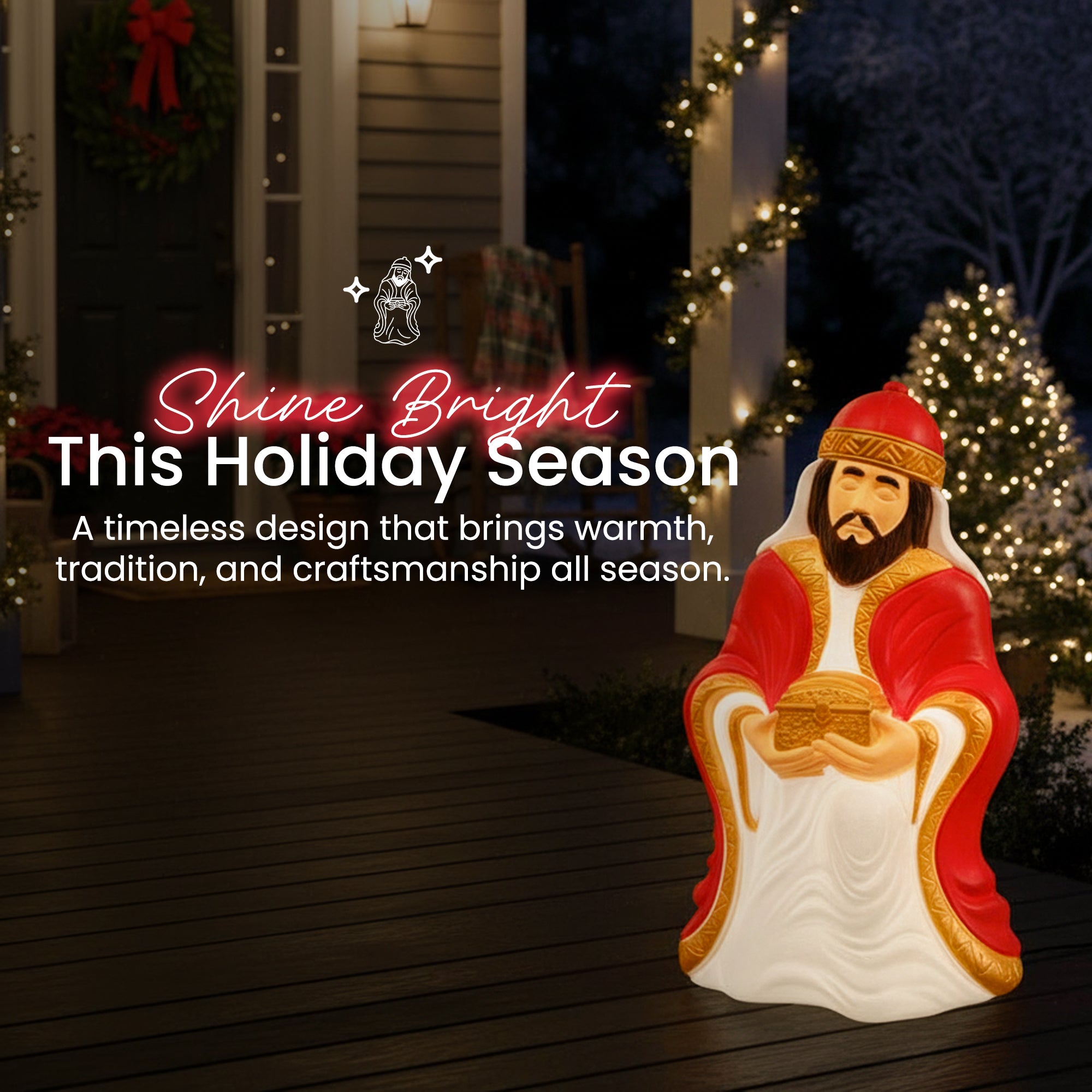 Union Products 27.5" LED Wiseman #1 Blow Mold Lighted Decoration (Open Box) - VMInnovations