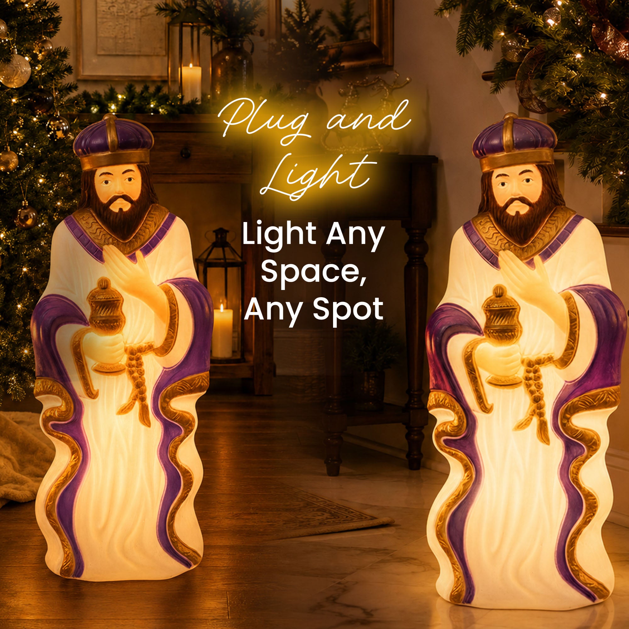 Union Products 74130 39" LED Wiseman #2 Blow Mold Lighted Christmas Decoration - VMInnovations