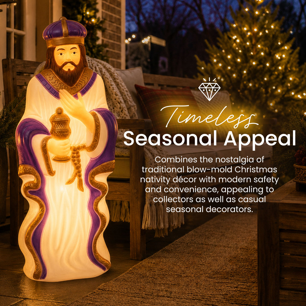 Union Products 74130 39" LED Wiseman #2 Blow Mold Lighted Christmas Decoration - VMInnovations