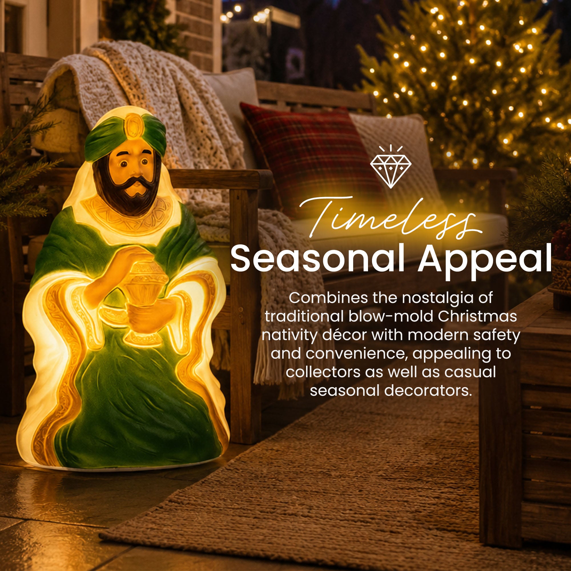 Union Products 74140 26" LED Wiseman #3 Blow Mold Lighted Christmas Decoration - VMInnovations