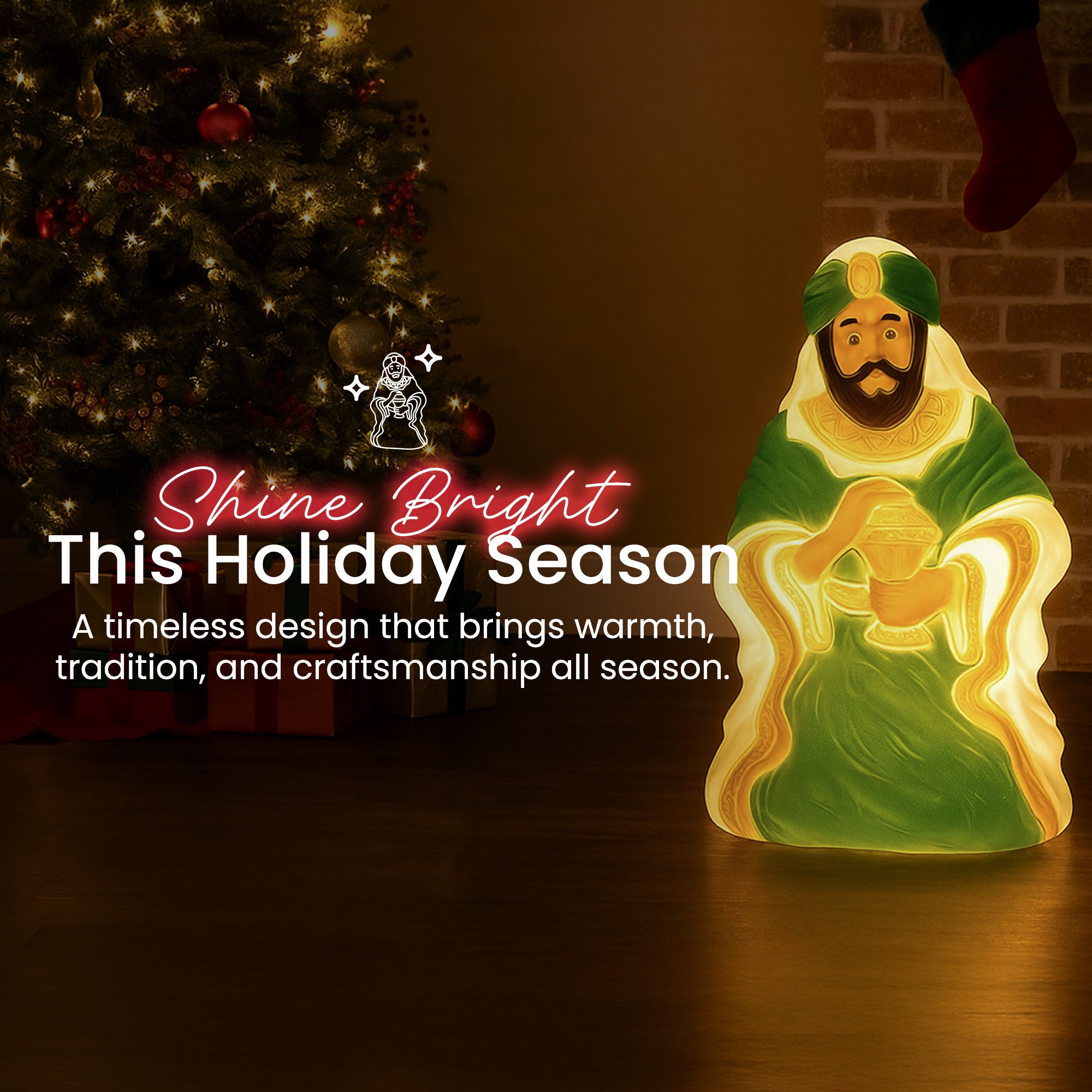 Union Products 74140 26" LED Wiseman #3 Blow Mold Lighted Christmas Decoration - VMInnovations