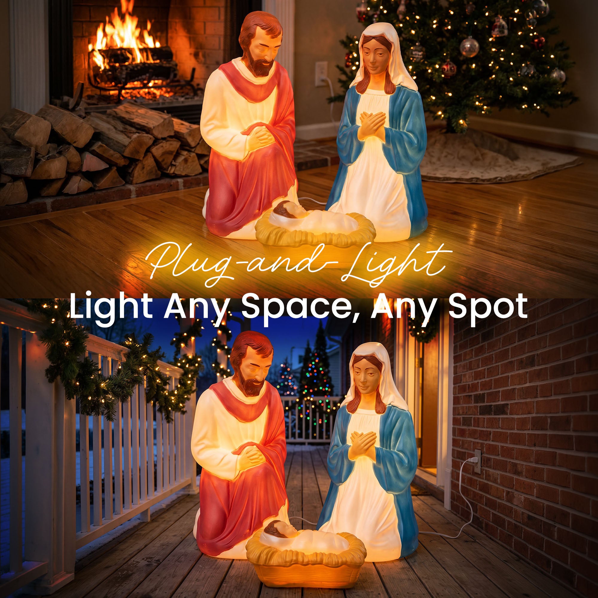 Union Products 74150 LED Nativity Set Blow Mold Outdoor Christmas Decoration - VMInnovations