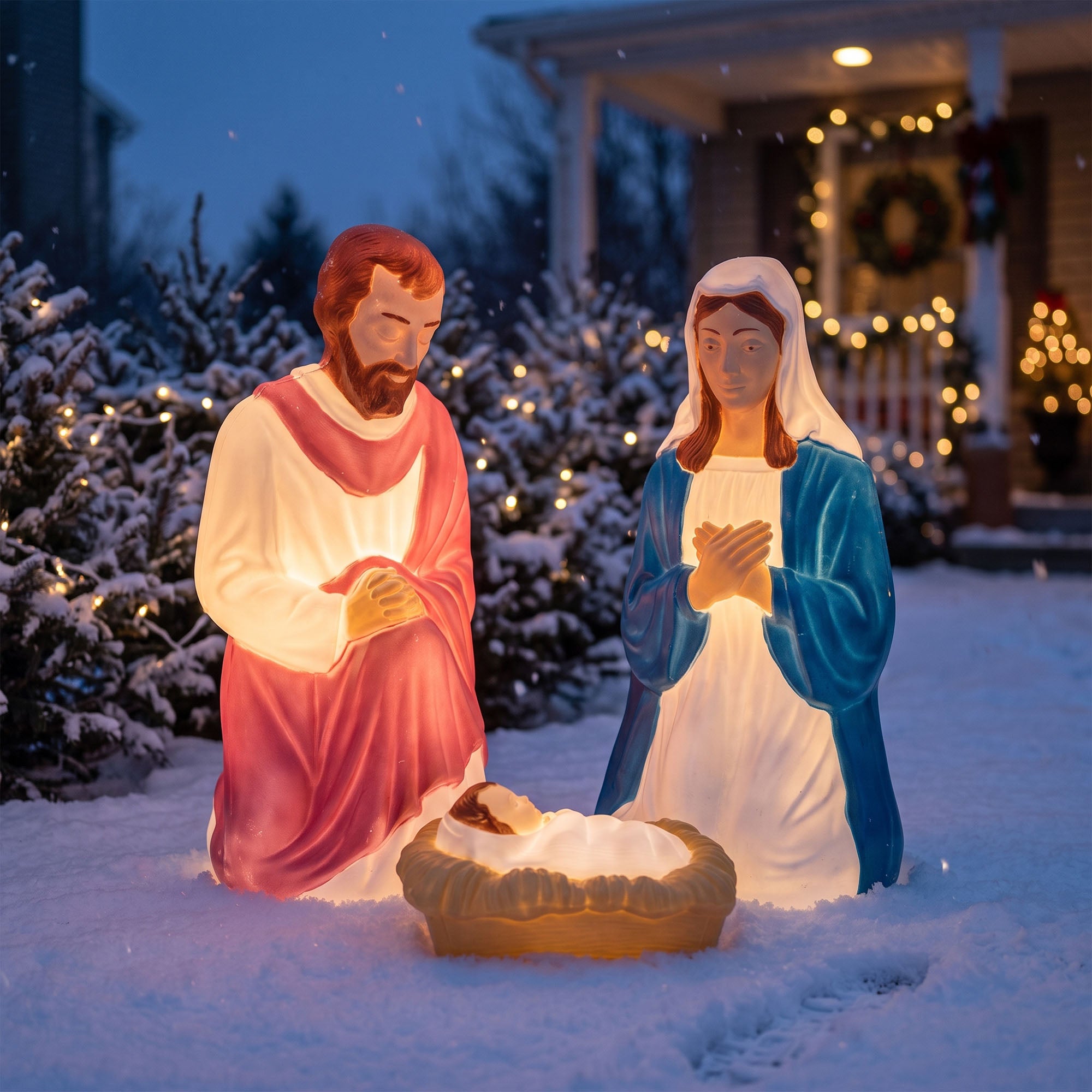 Union Products 74150 LED Nativity Set Blow Mold Outdoor Christmas Decoration - VMInnovations