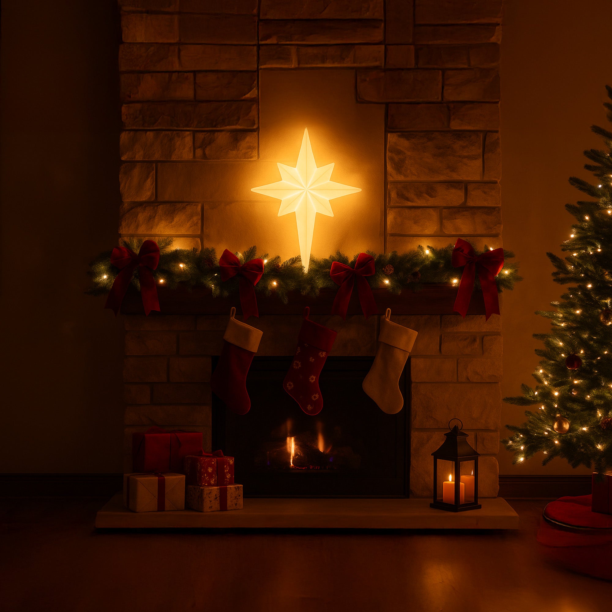 Union Products 75900 39" LED North Star Hanging Blow Mold Christmas Decoration - VMInnovations
