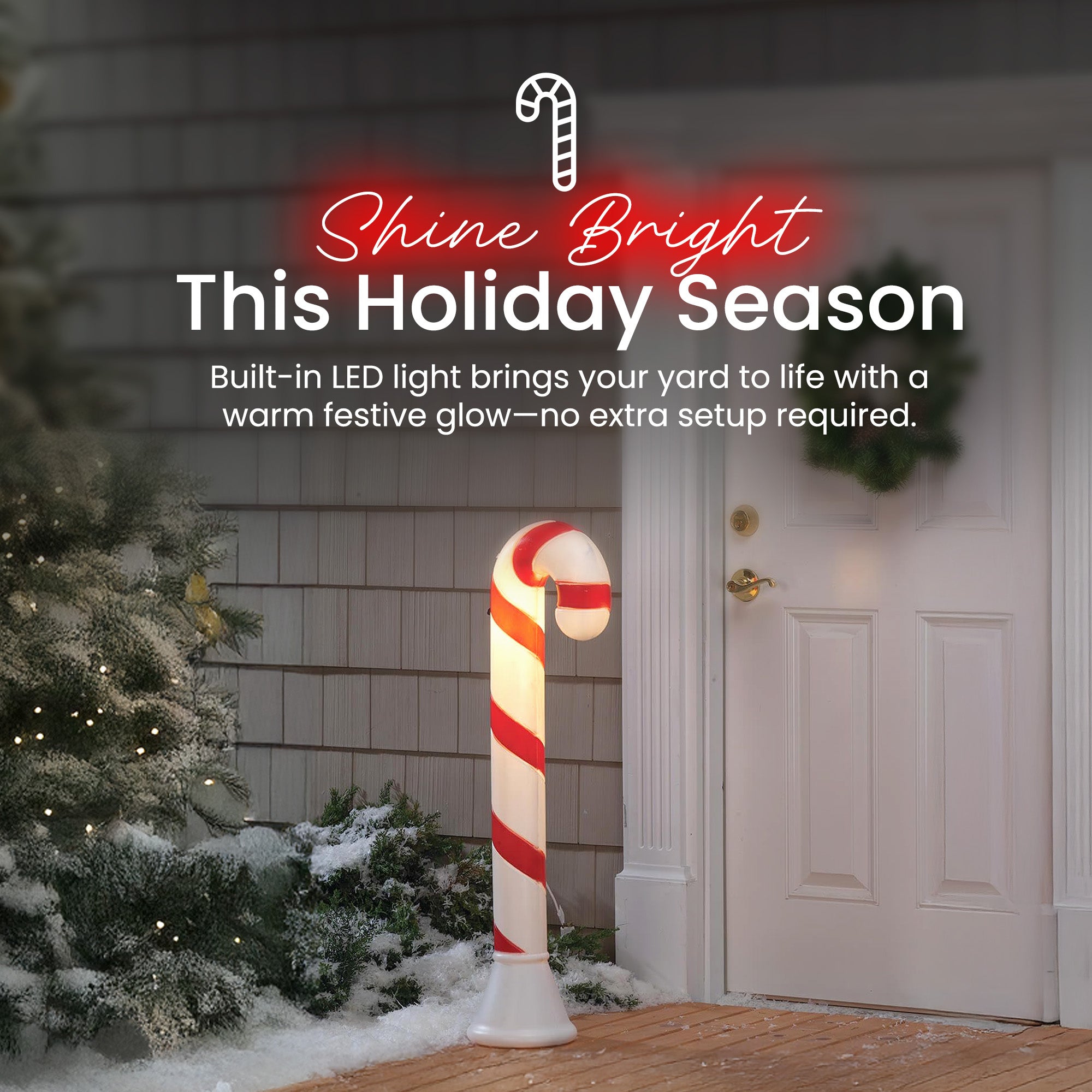 Union Products 40" Candy Cane Outdoor Holiday Decor, Light Yard Ornament, 2 Pack - VMInnovations