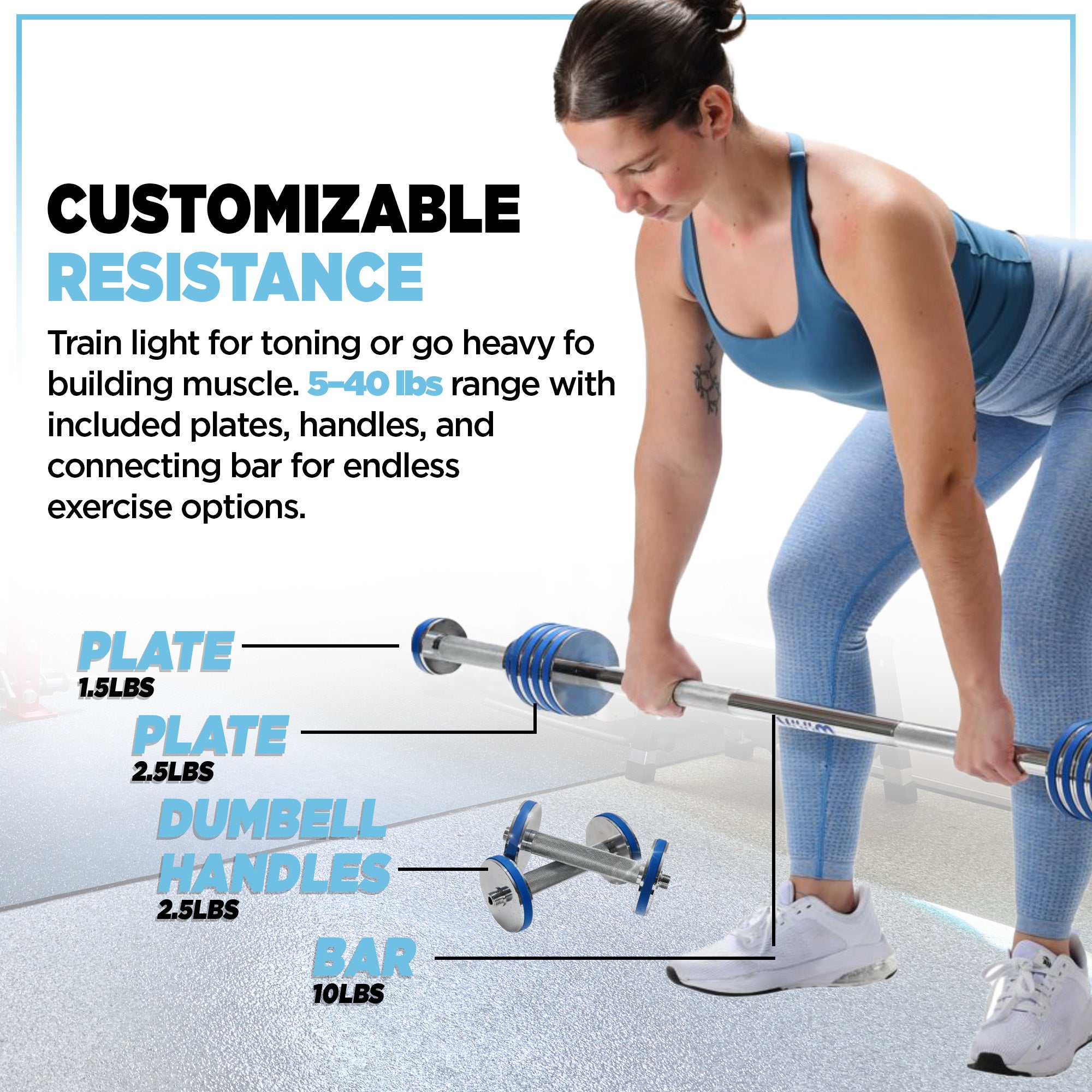 Stamina Products müüv Adjustable Barbell Set, 2in1 Dumbbell System for Home Gyms - VMInnovations