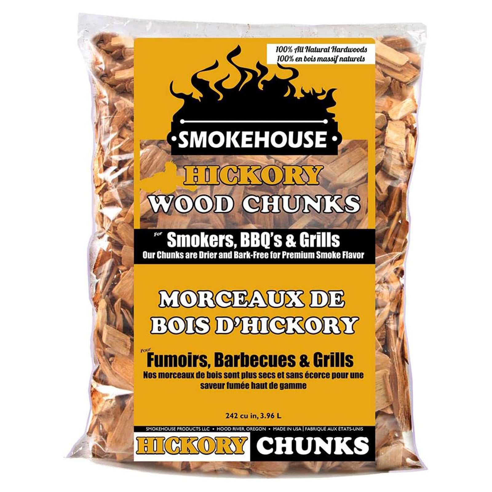 Smokehouse Hickory Wood Chips, All Natural for Premium Smoke Flavor, 12 pack - VMInnovations