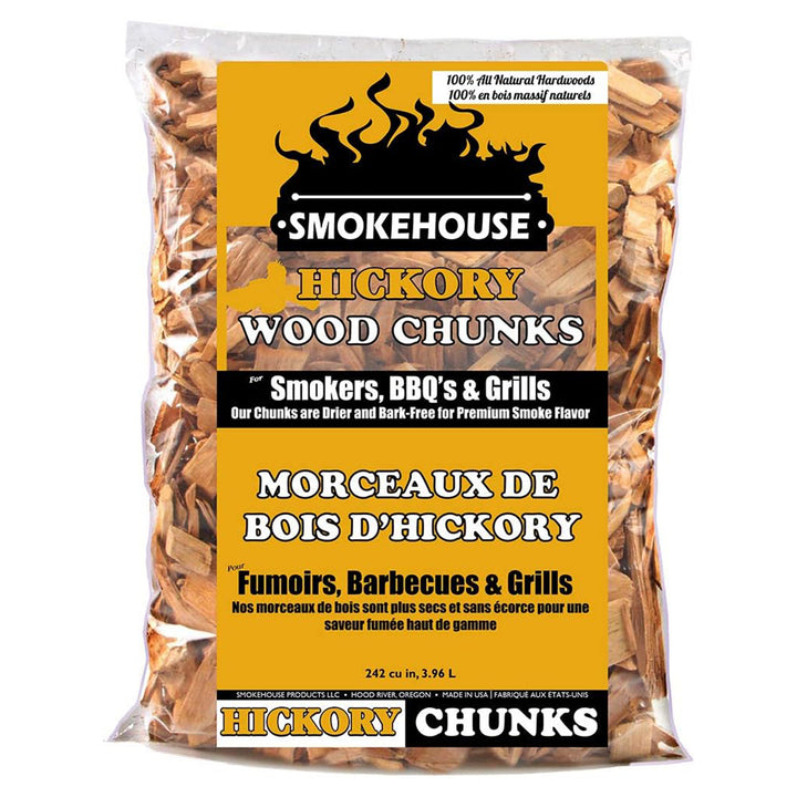 Smokehouse Hickory Wood Chips, All Natural for Premium Smoke Flavor, 12 pack - VMInnovations