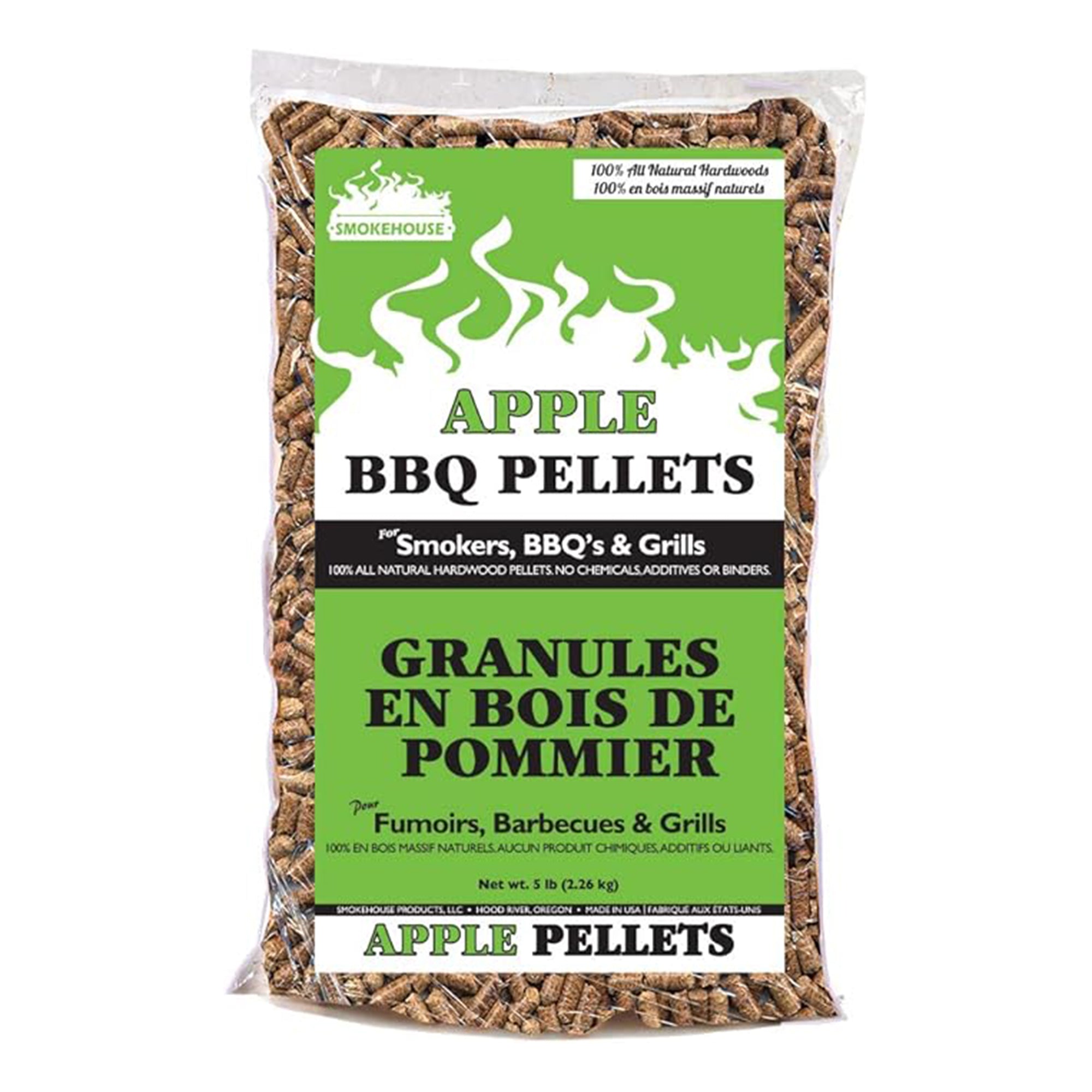 Smokehouse Apple Wood Pellets, All Natural for Premium Smoke Flavor, 5 Pounds - VMInnovations