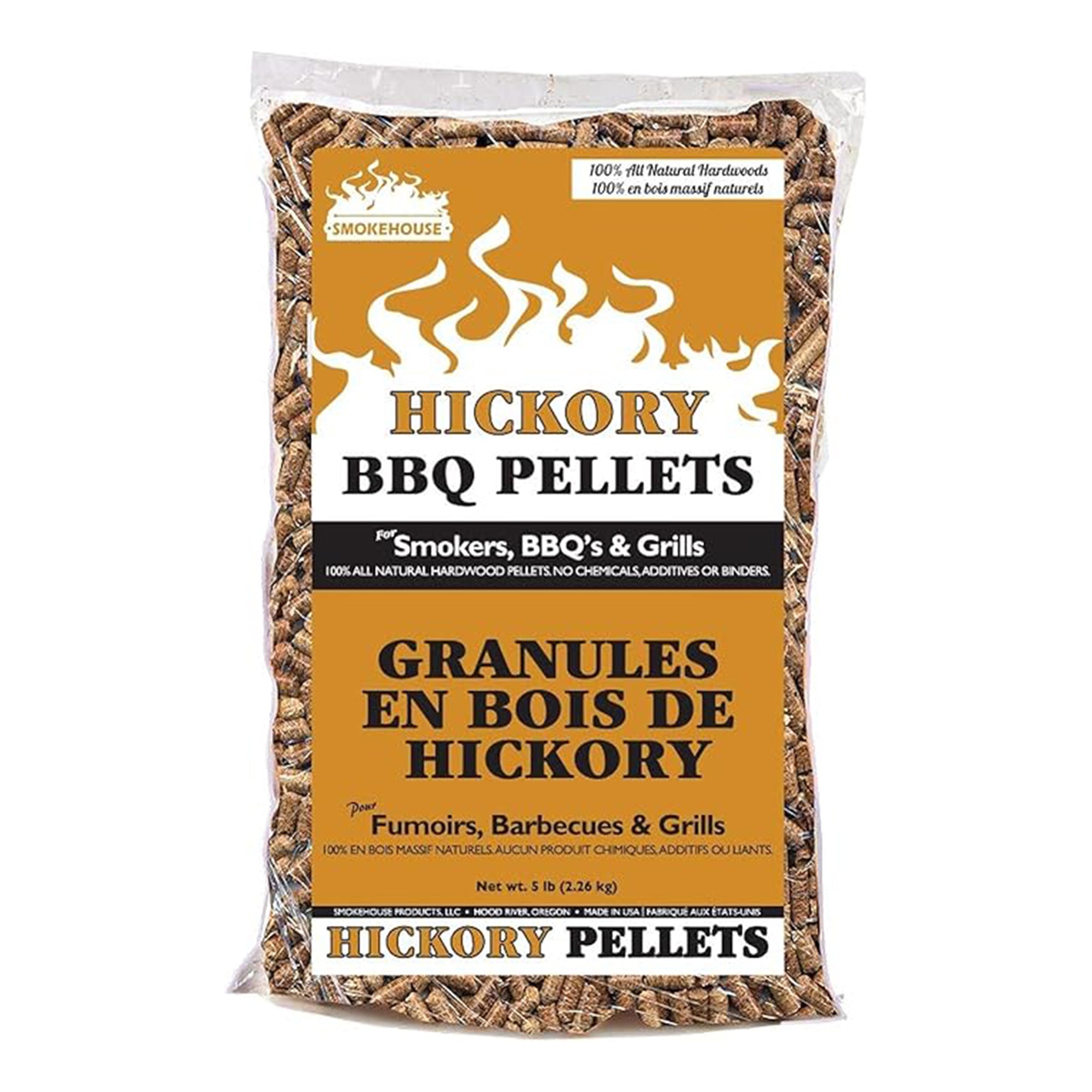Smokehouse Hickory Wood Pellets, All Natural for Premium Smoke Flavor, 5 Pounds - VMInnovations