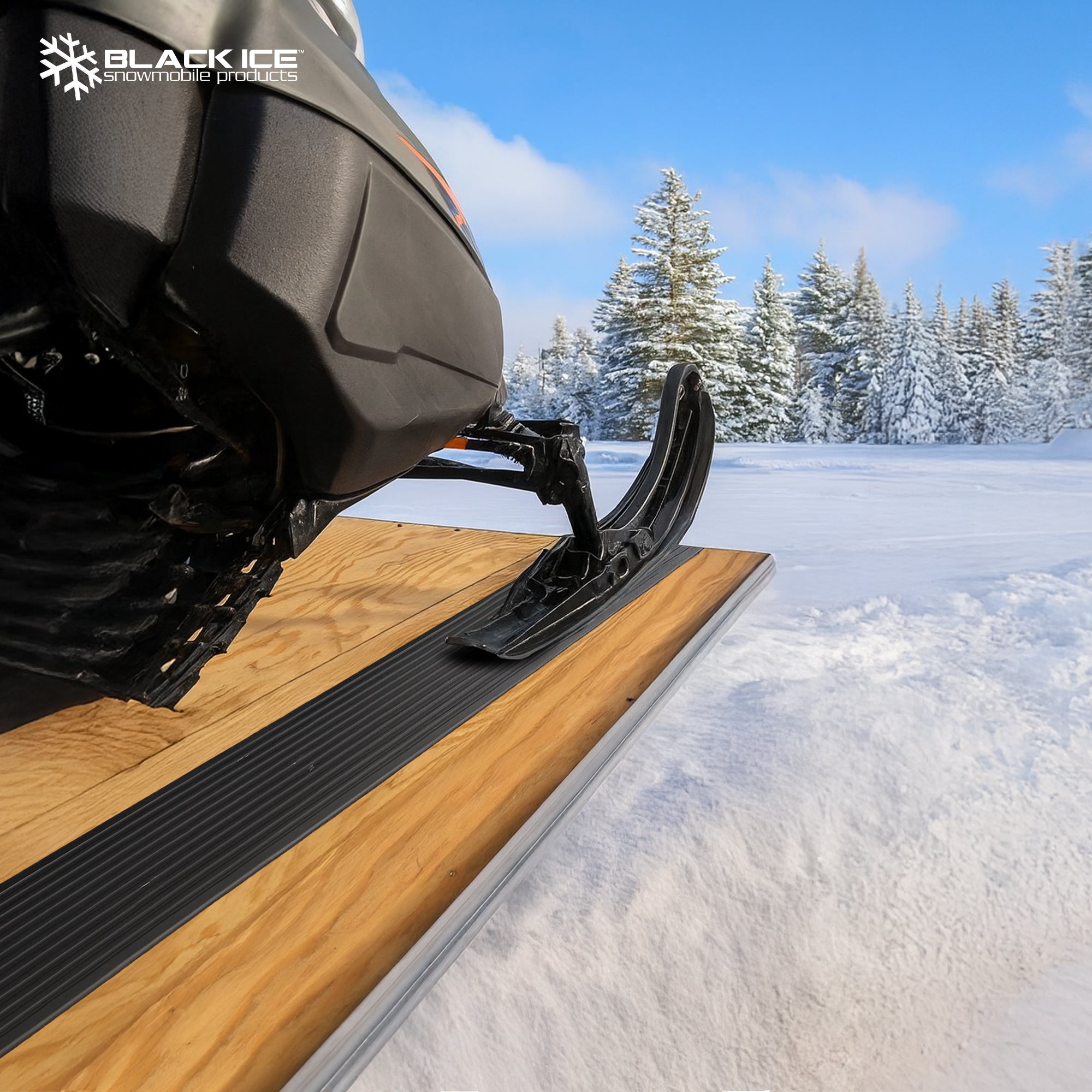 Black Ice 2 Pack 5-Foot Snowmobile Trailer Ski Guides for Friction-Free Loading - VMInnovations