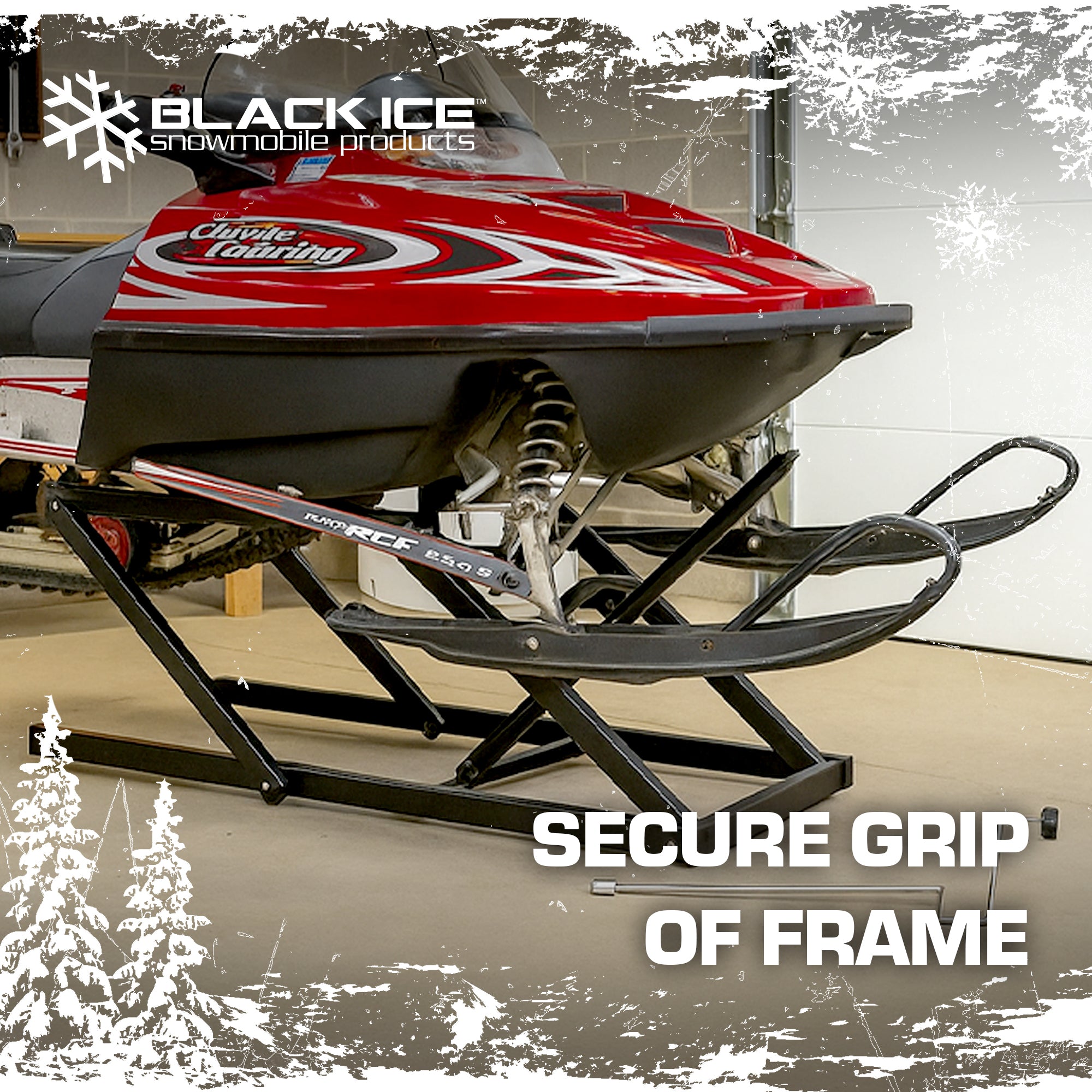 Black Ice Snowmobile Lift Jack w/Manual Hand Crank and 700lb Capacity (Open Box) - VMInnovations