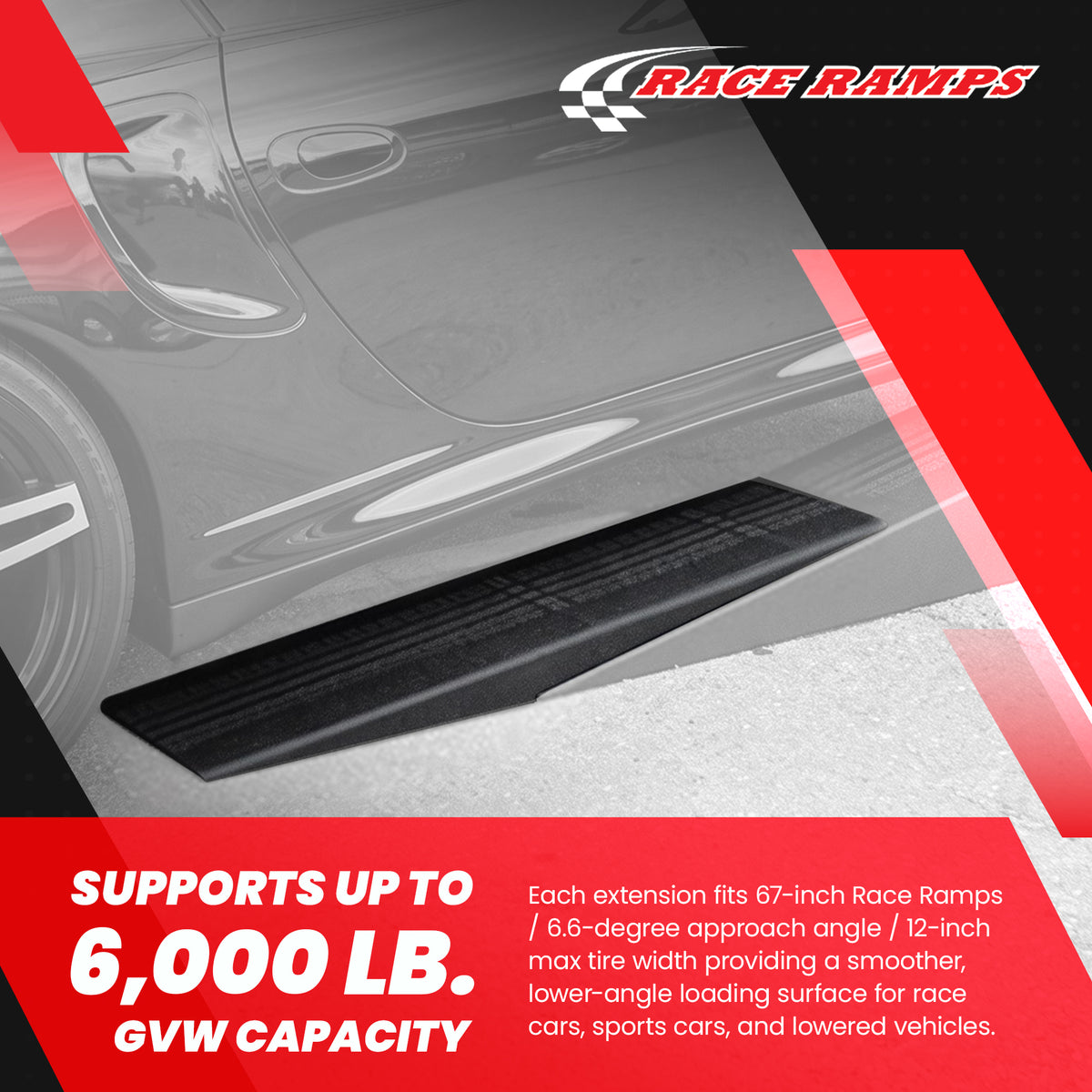 Race Ramps 67" XTenders Car Ramp Extensions for Low Profile Vehicles, Set of 2