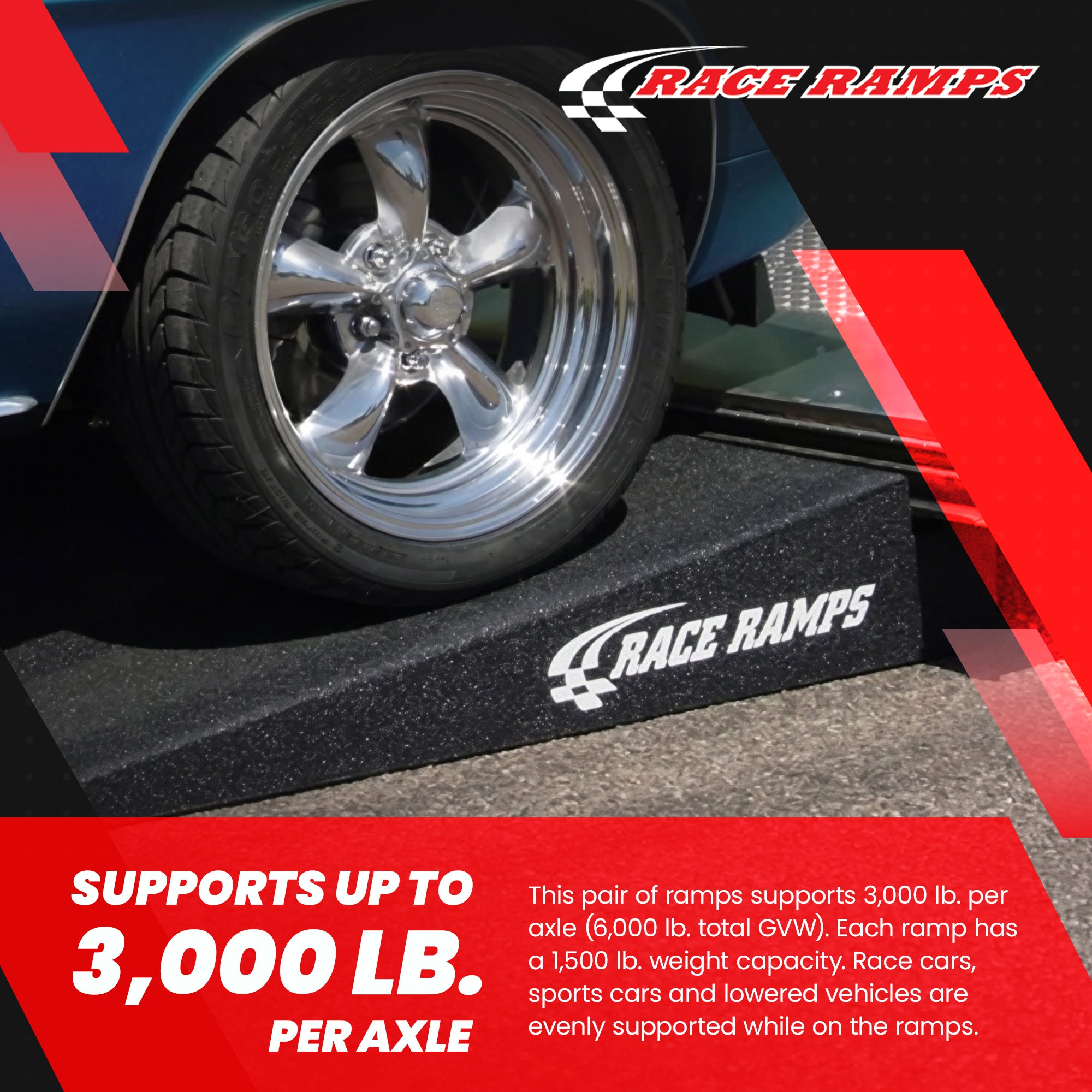 Race Ramps 4" Trailer Ramp Scratch Proof Lightweight Solid Core Design, RR-TR-4