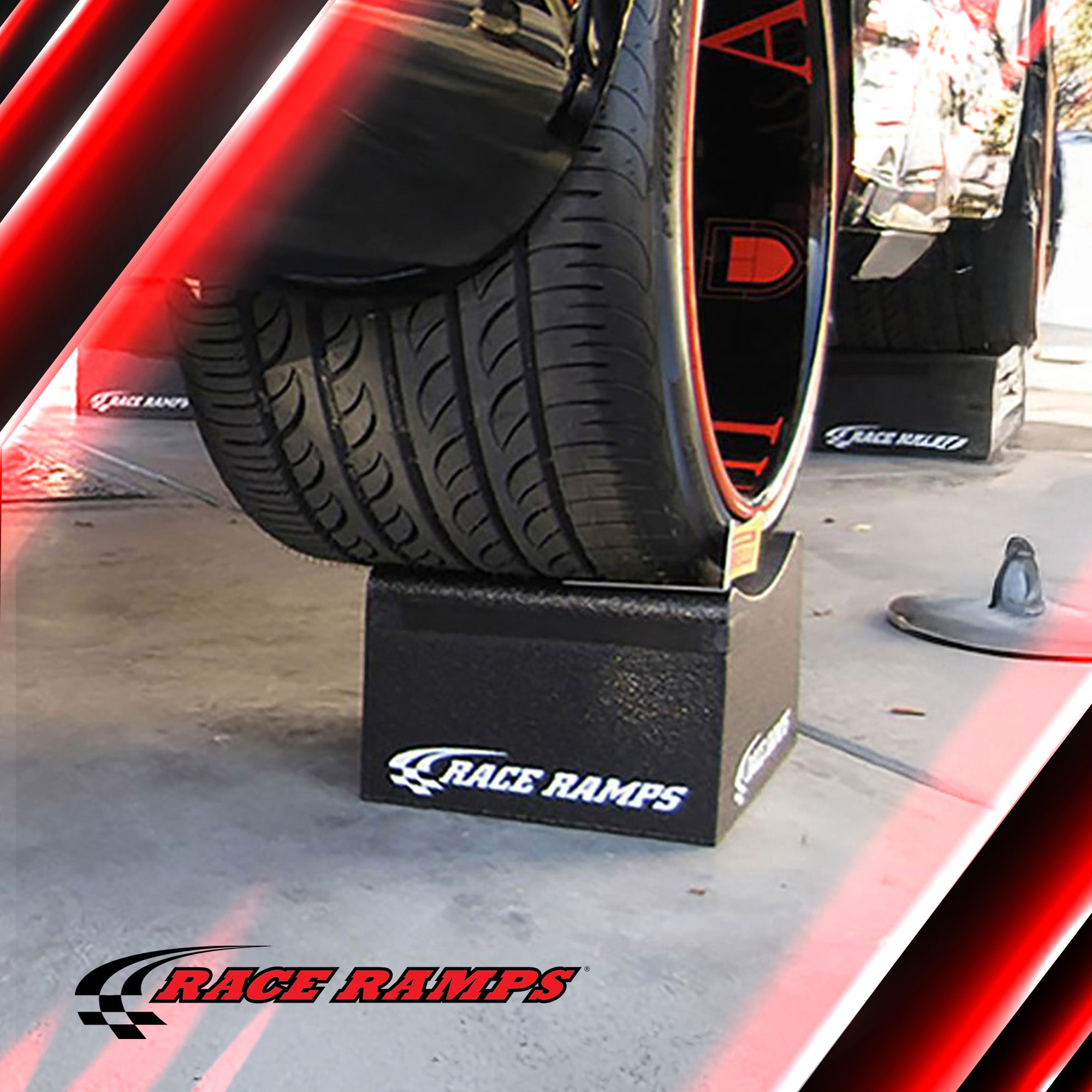 Race Ramps 8 Inch Wheel Cribs for Car Maintenance and Display, Black (Open Box) - VMInnovations