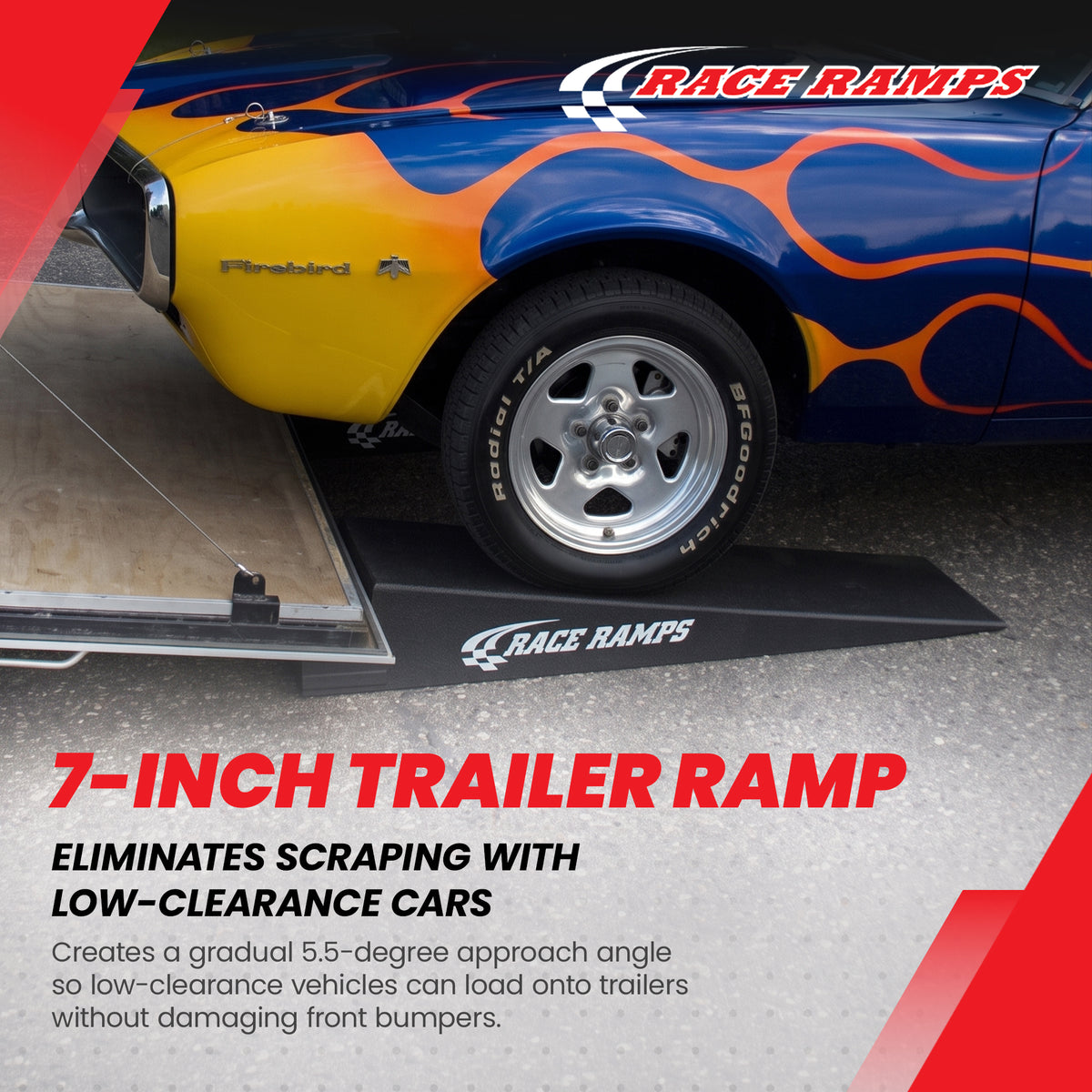 Race Ramps 7" Trailer Ramp Scratch Proof Lightweight Solid Core Design, RR-TR-7 - VMInnovations