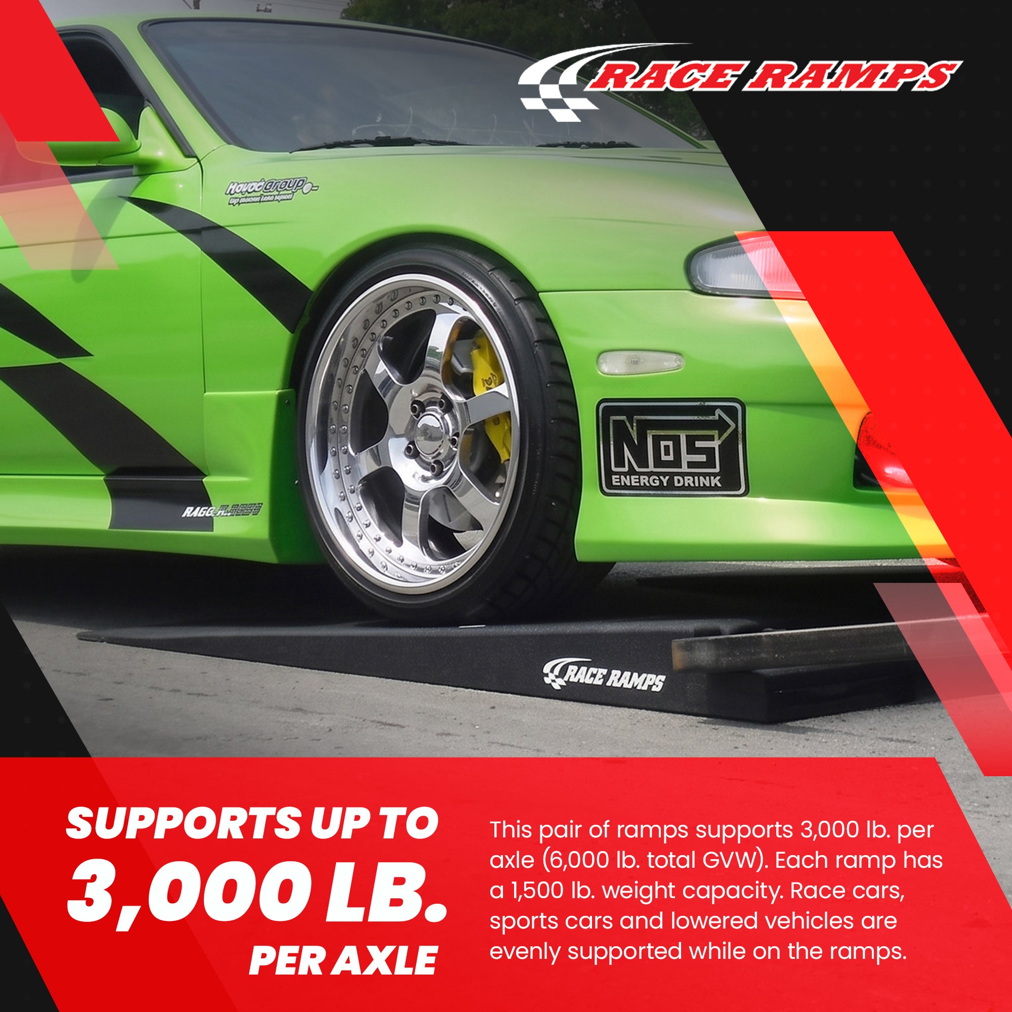 Race Ramps 6" Trailer Ramp Scratch Proof Lightweight Solid Core Design, RR-TR-6