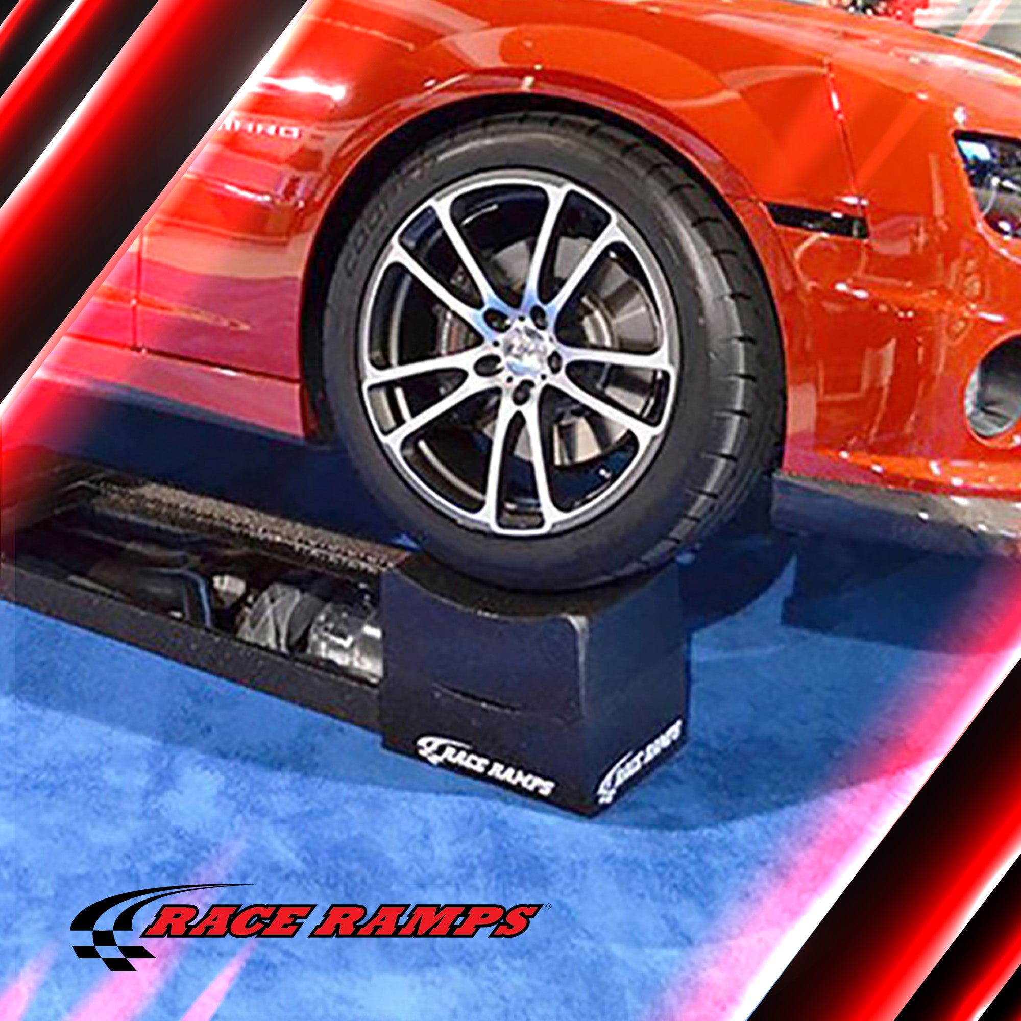 Race Ramps 12" Adjustable Wheel Cribs Car Maintenance Display, Black (Open Box) - VMInnovations