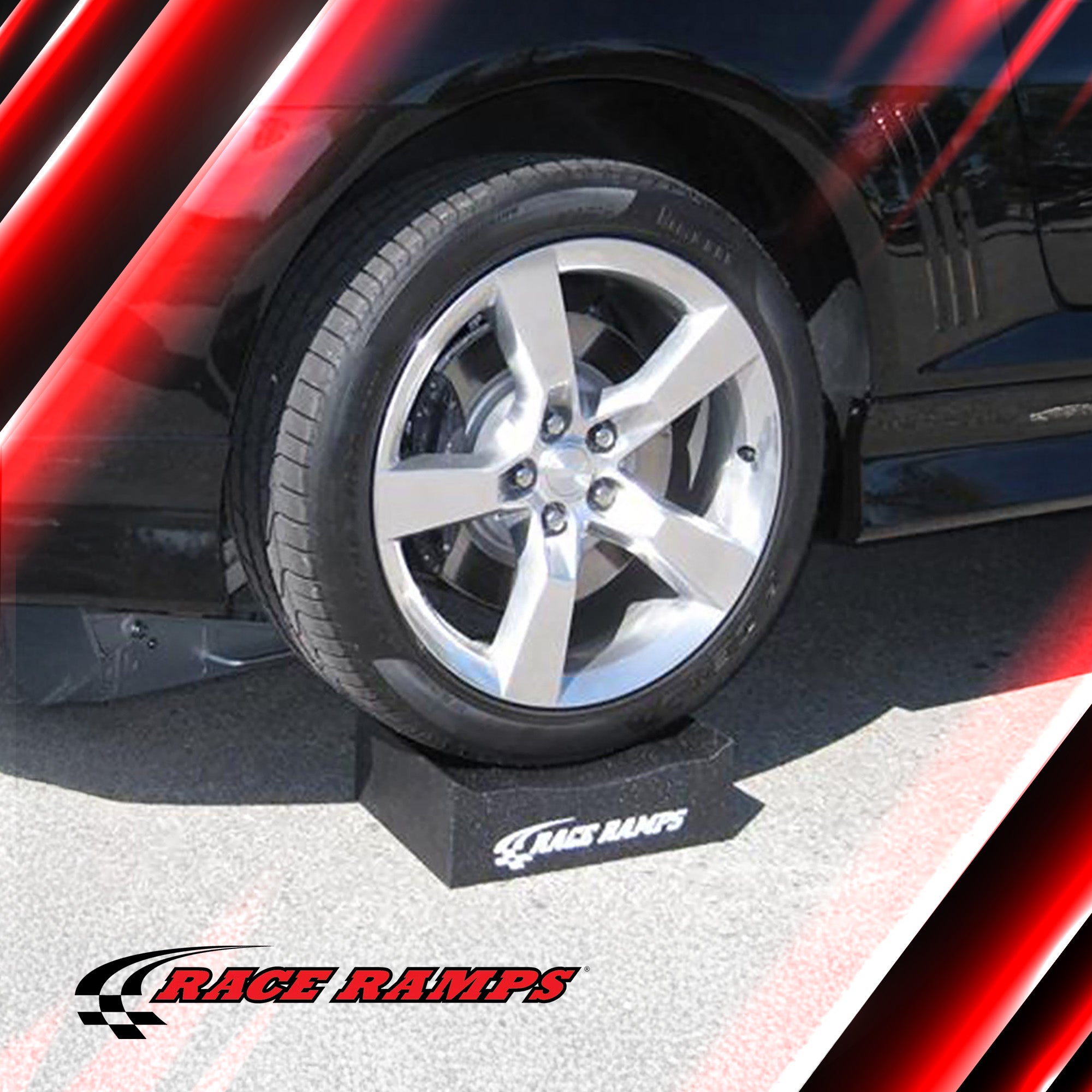 Race Ramps 12" Adjustable Wheel Cribs Car Maintenance Display, Black (Open Box) - VMInnovations